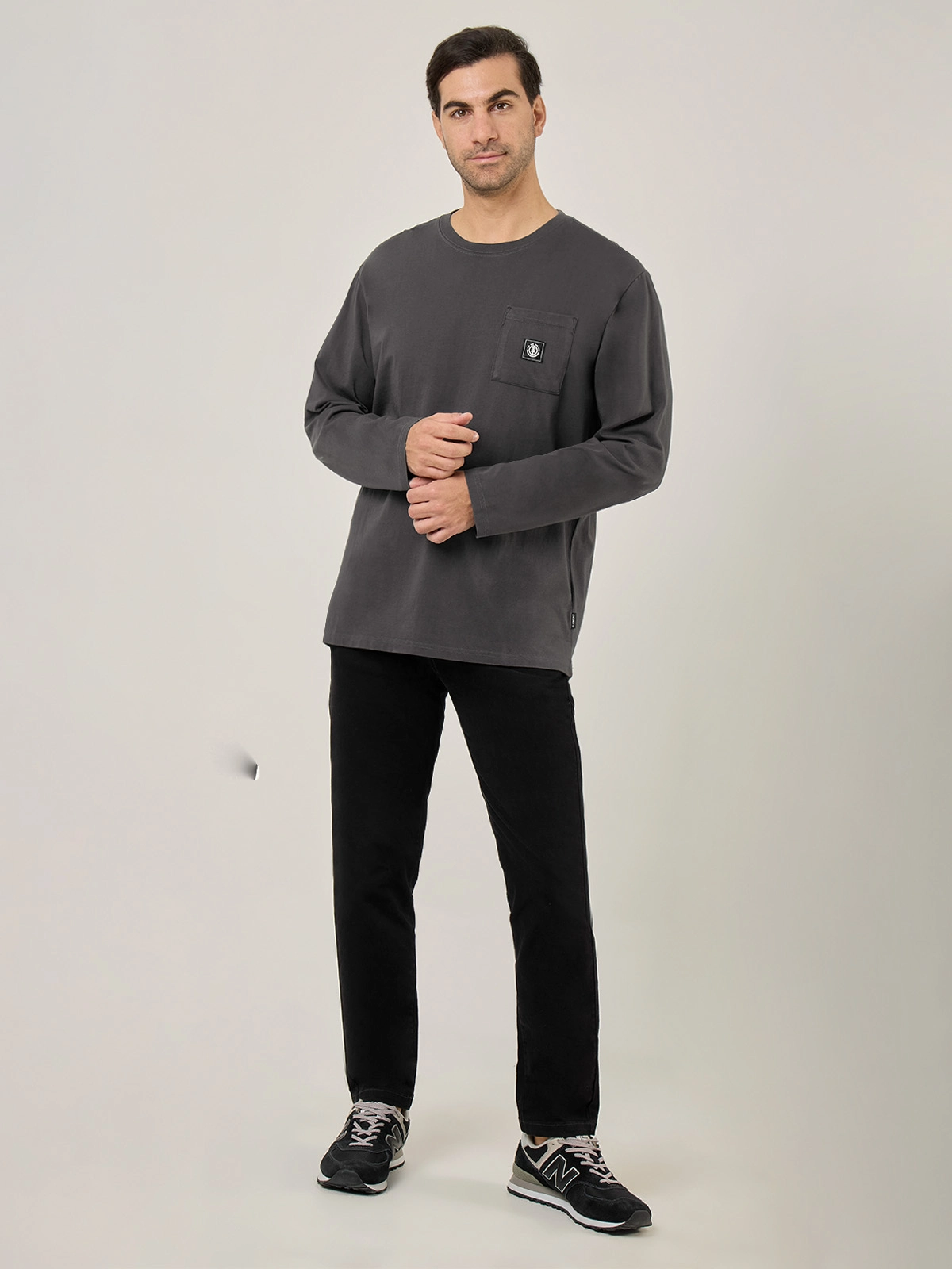 POLOS MANGA LARGA HOMBRE ELEMENT GRIS OSCURO - 5