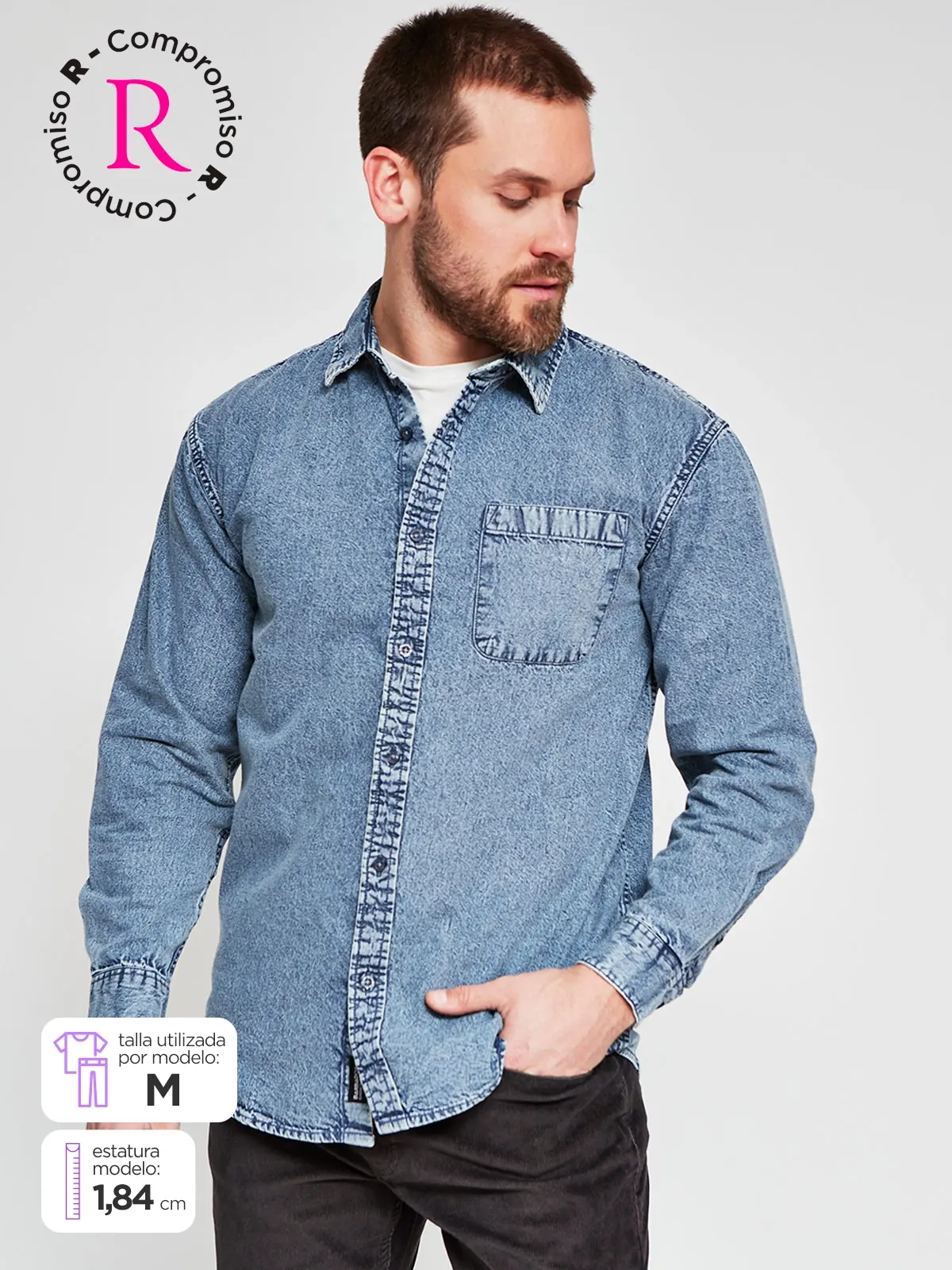 CAMISA MANGA LARGA ALGODÓN HOMBRE BARBADOS - 1