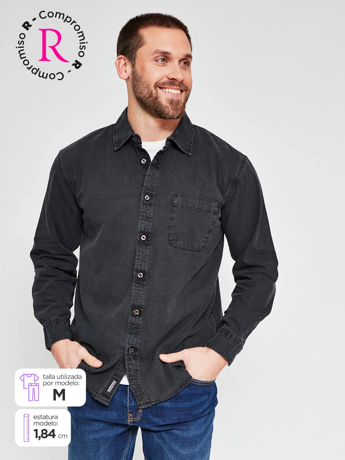 CAMISA MANGA LARGA ALGODÓN HOMBRE BARBADOS - 1