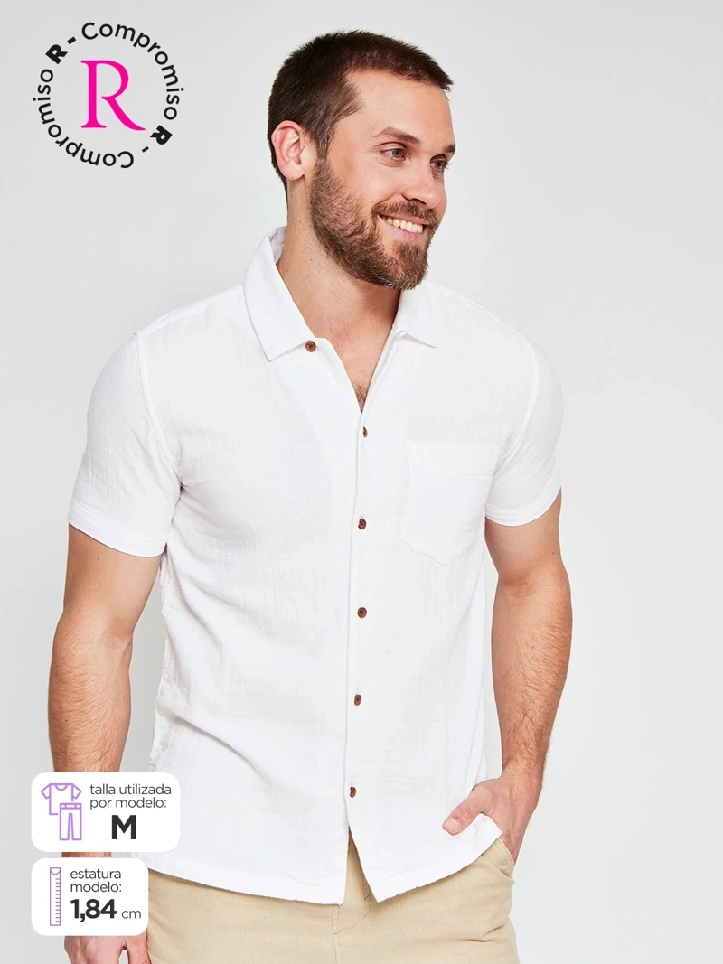 CAMISA MANGA CORTA ALGODÓN HOMBRE AERO - 1