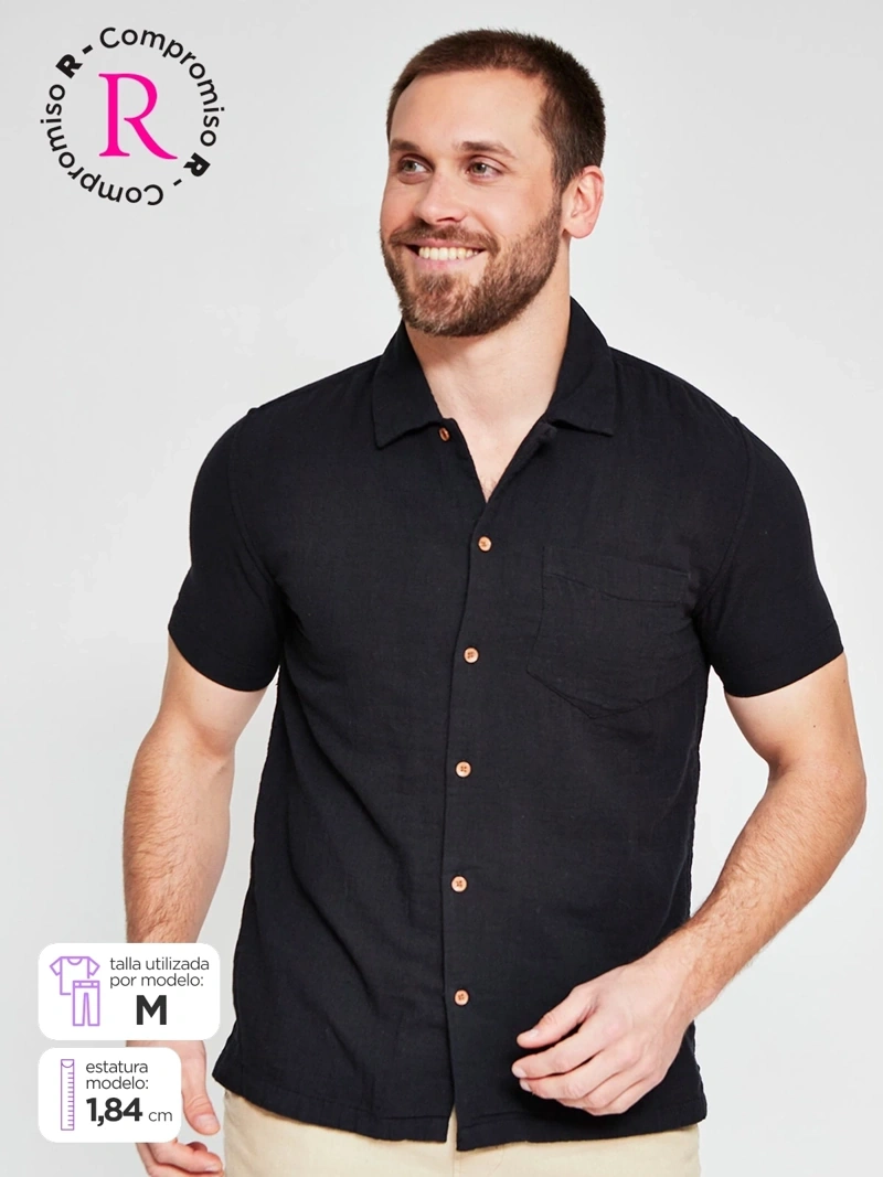 CAMISA MANGA CORTA ALGODÓN HOMBRE AERO - 1