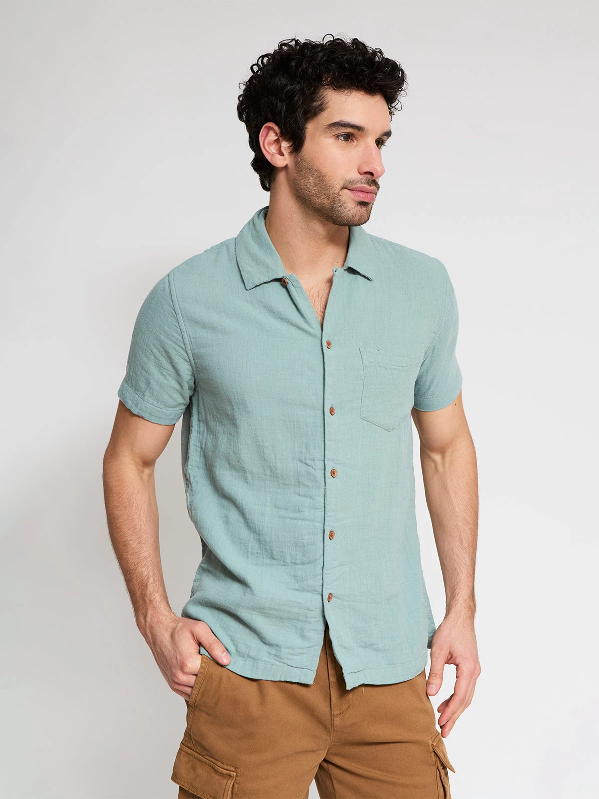 CAMISA MANGA CORTA ALGODÓN HOMBRE AERO - 1