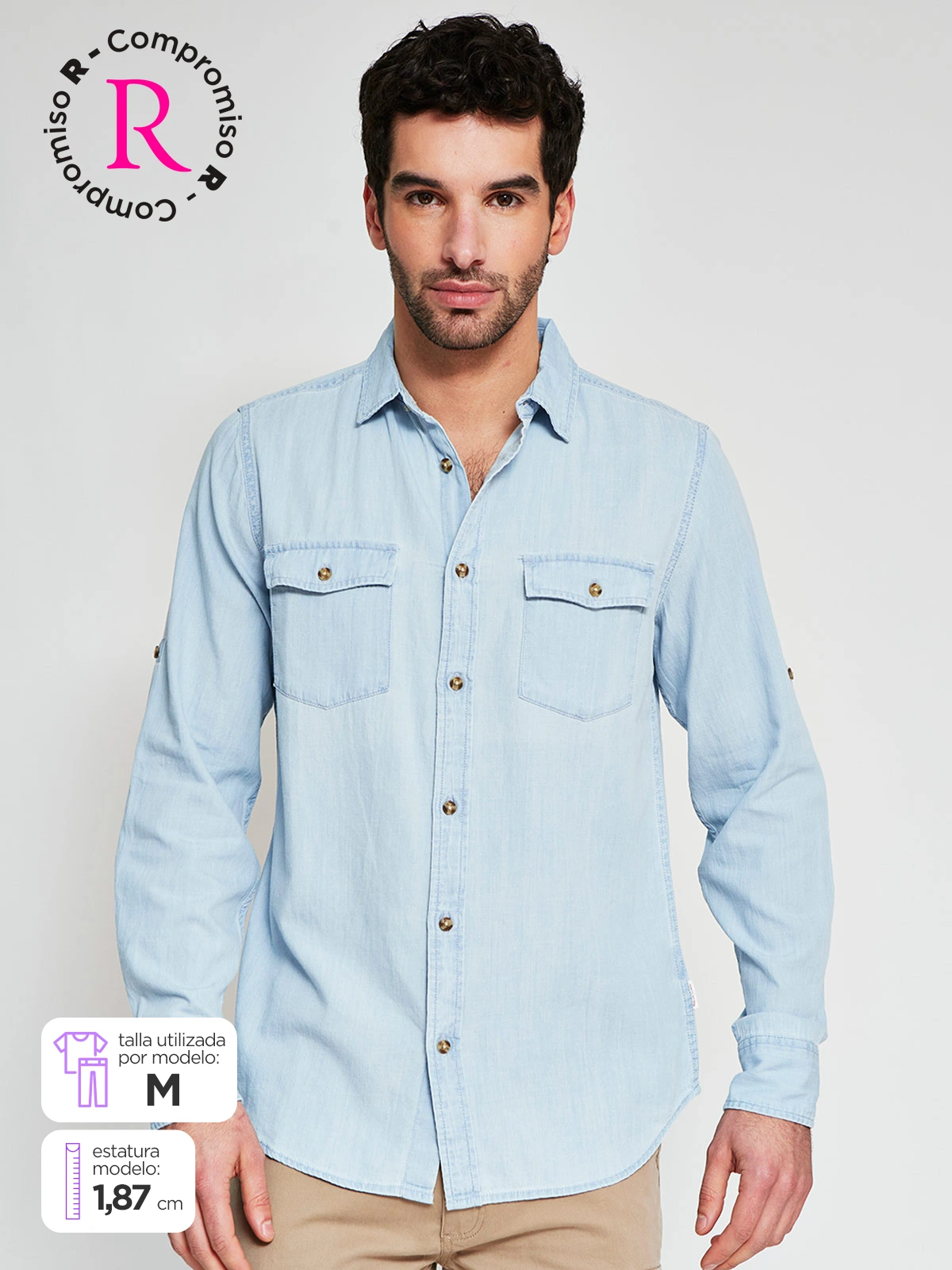 CAMISA MANGA LARGA ALGODÓN HOMBRE ROBERT LEWIS - 1
