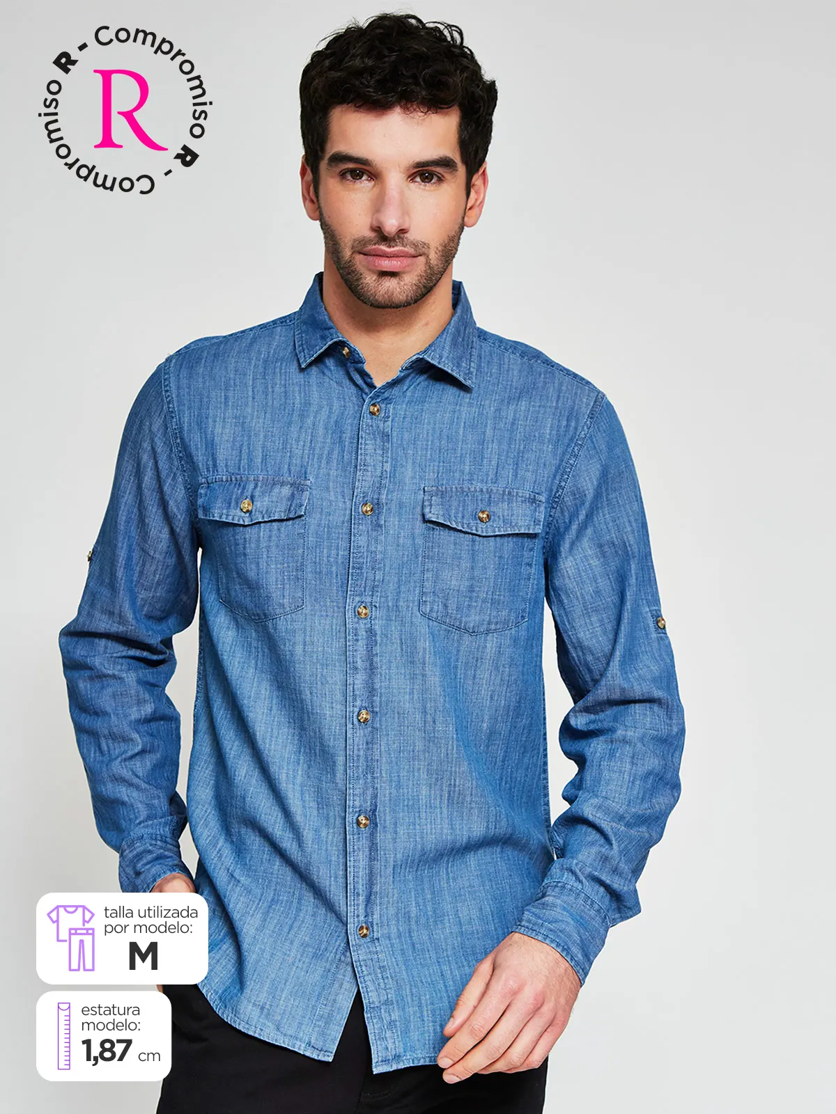 CAMISA MANGA LARGA ALGODÓN HOMBRE ROBERT LEWIS - 1