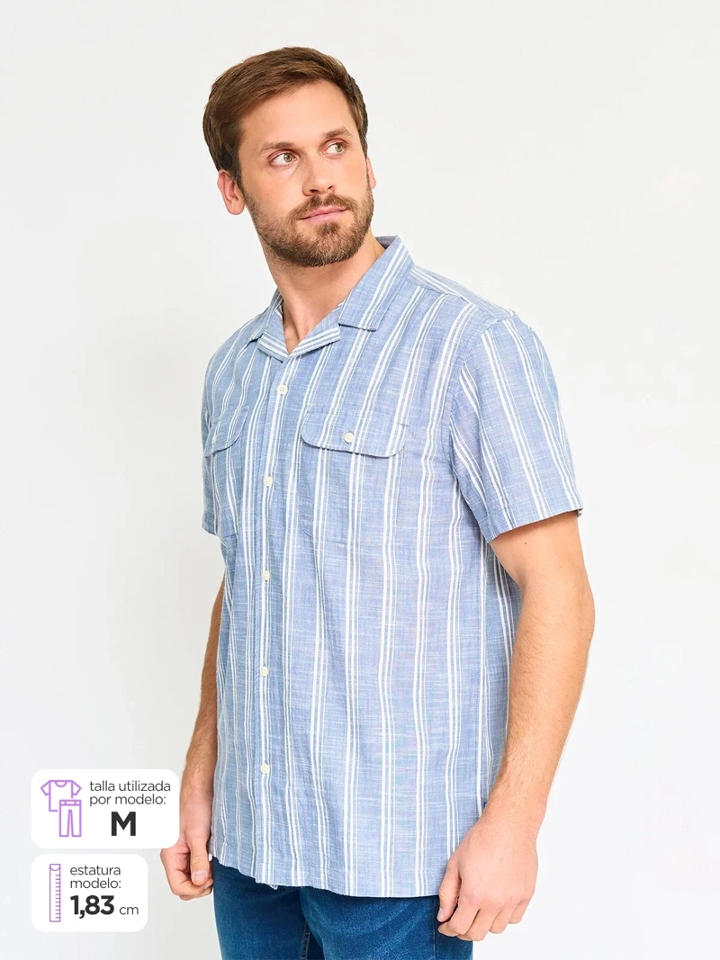 CAMISA MANGA CORTA ALGODÓN HOMBRE ROBERT LEWIS - 1
