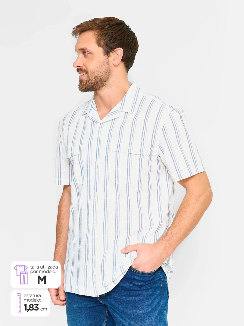 CAMISA MANGA CORTA ALGODÓN HOMBRE ROBERT LEWIS - 1