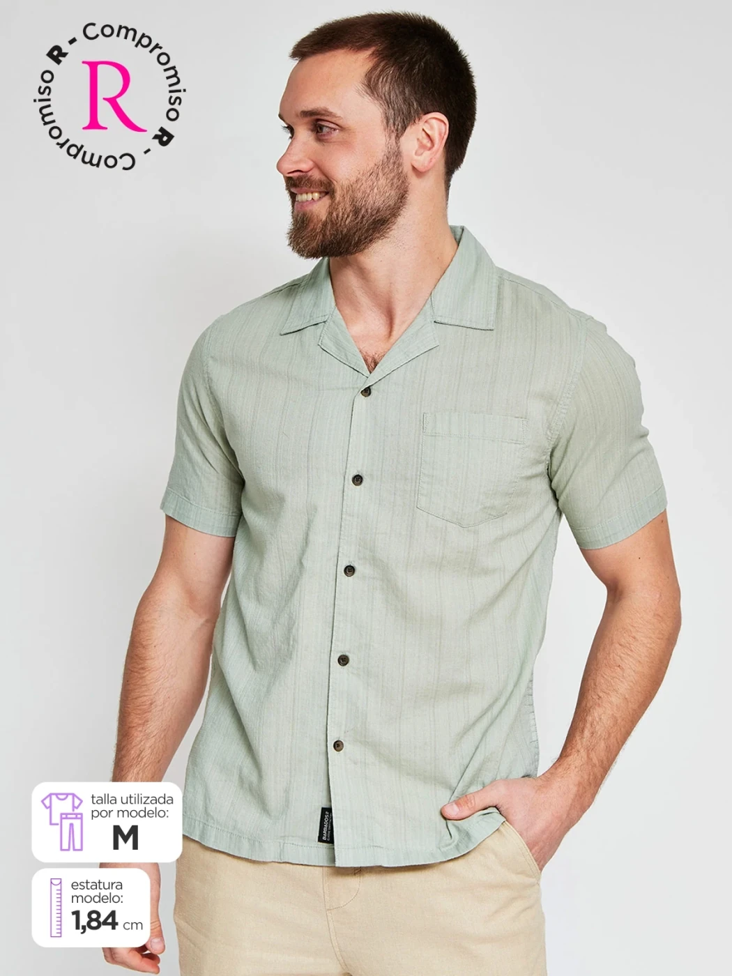 CAMISA MANGA CORTA ALGODÓN HOMBRE BARBADOS - 1