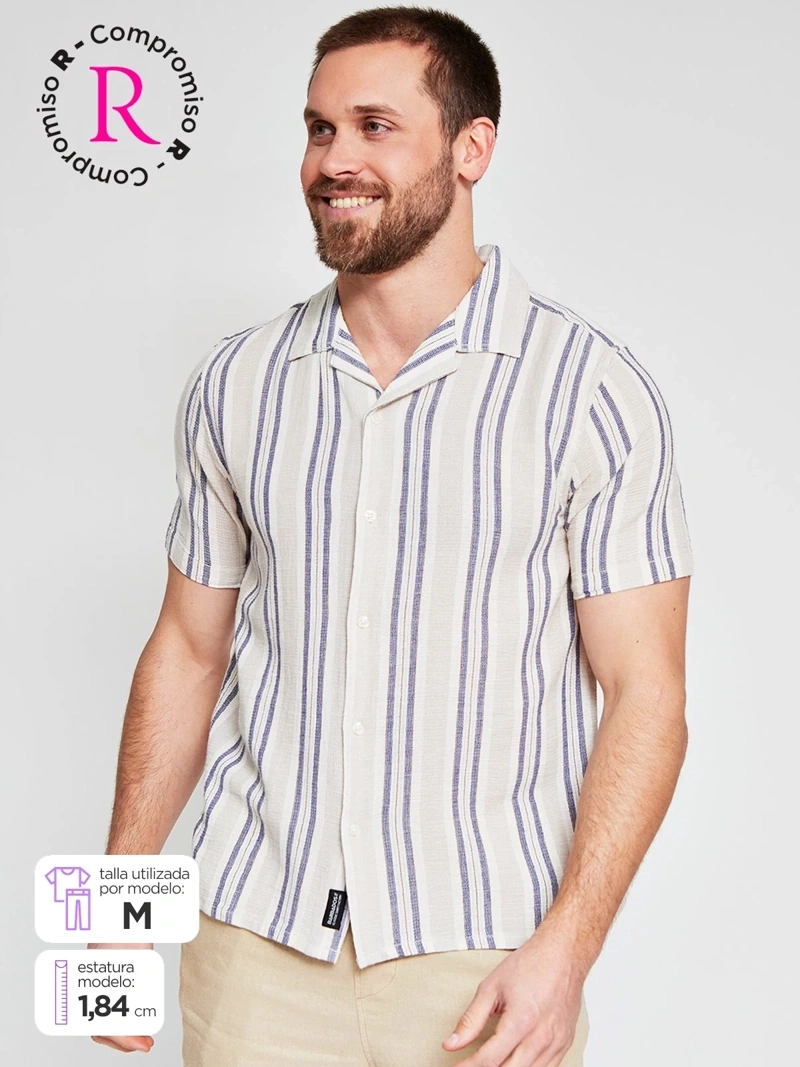 CAMISA MANGA CORTA ALGODÓN HOMBRE BARBADOS - 1