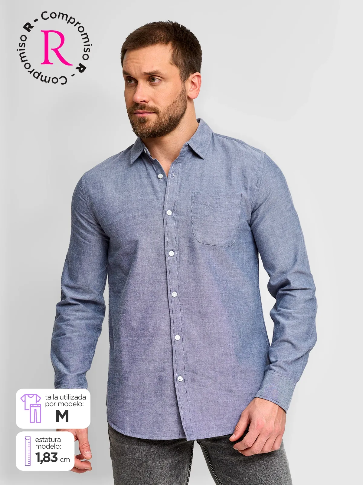 CAMISA MANGA LARGA ALGODÓN HOMBRE AERO - 1