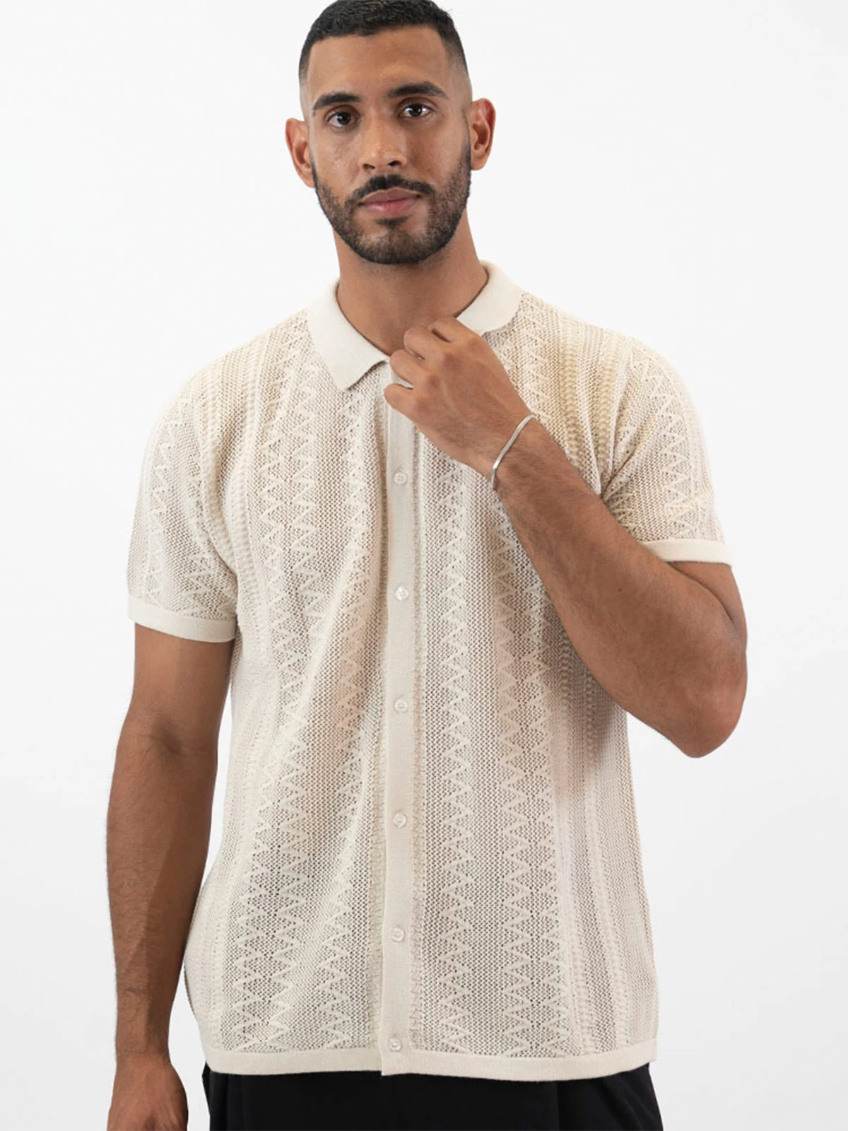 CAMISA MANGA CORTA ALGODÓN HOMBRE WOALLANCE HARRIS - 1