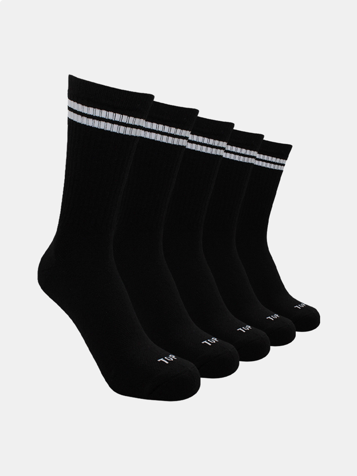 PACK X5 CALCETIN LARGO HOMBRE TOP NEGRO - 1