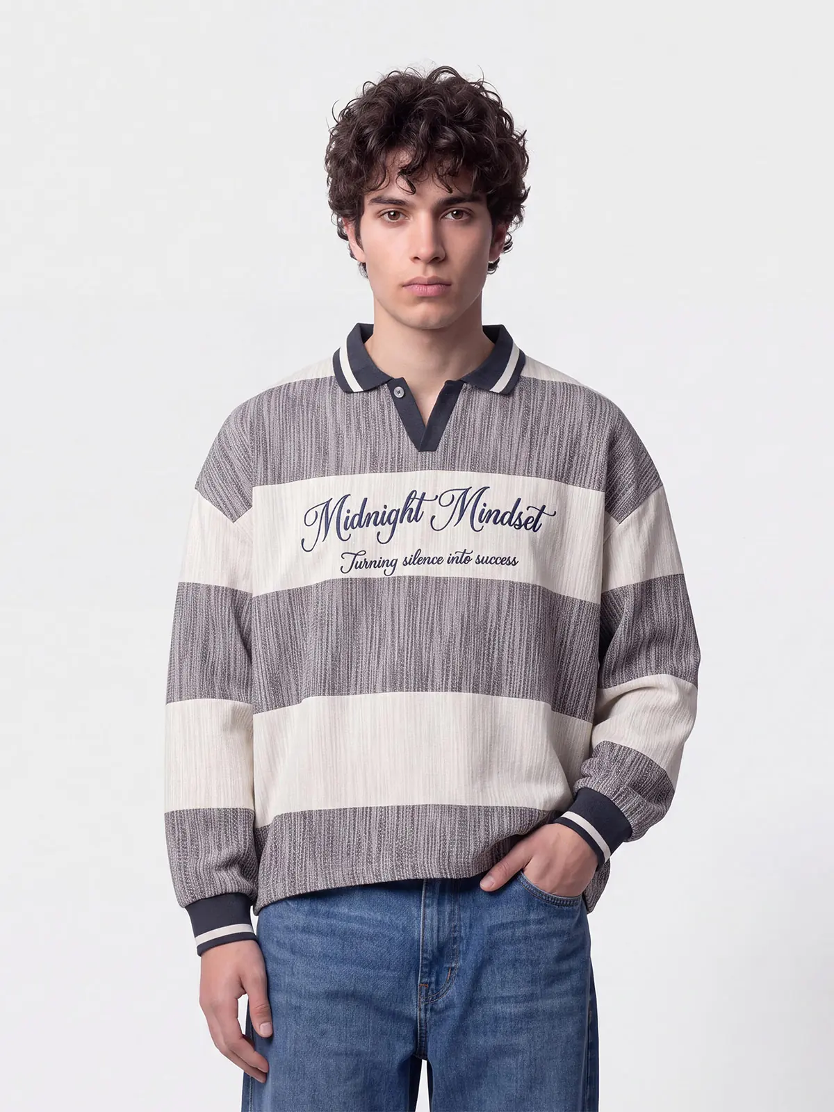 POLERA HOMBRE INDEX GRIS OVERSIZE - 1