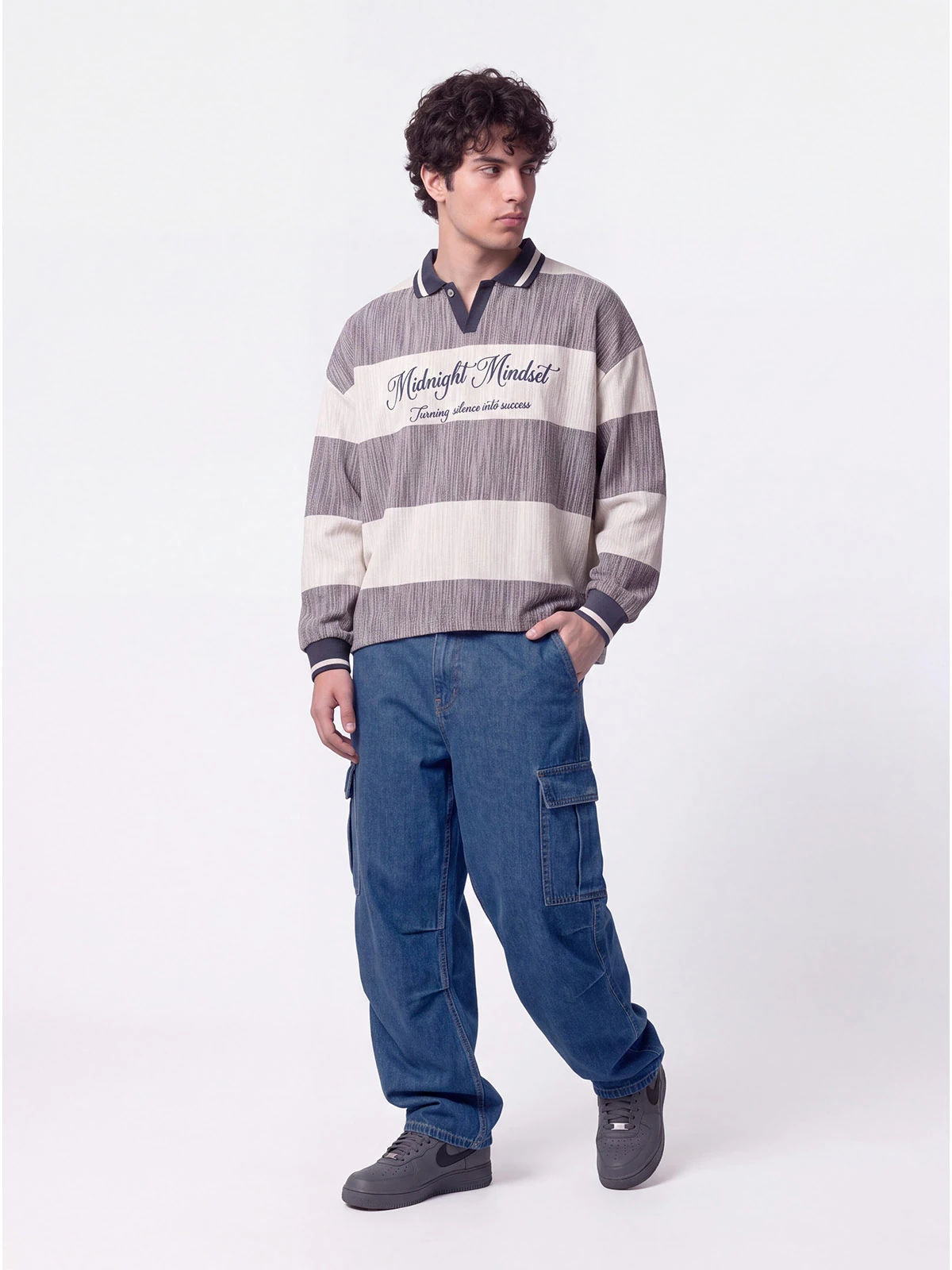 POLERA HOMBRE INDEX GRIS OVERSIZE - 4
