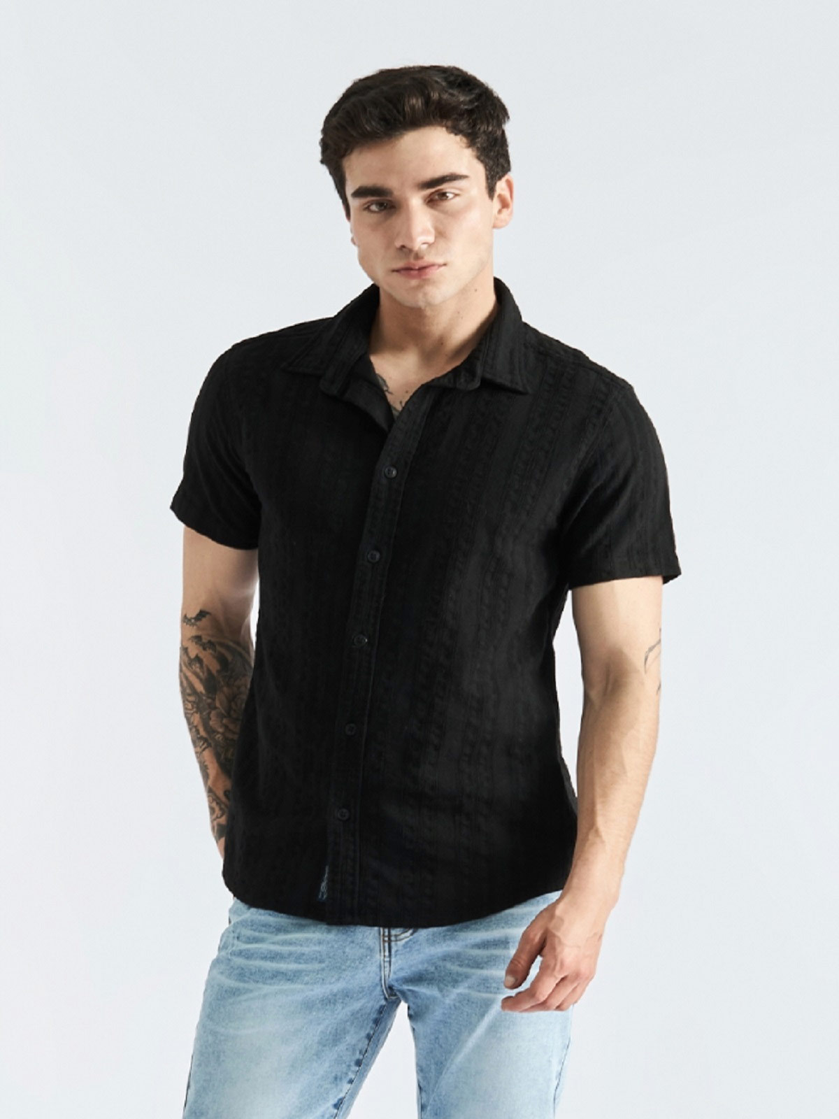 CAMISA MANGA CORTA ALGODÓN HOMBRE PARADA 111 ELVIS - 1