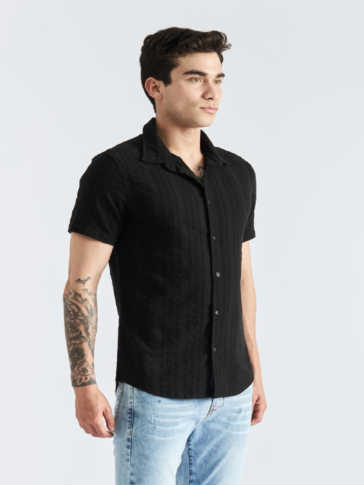 CAMISA MANGA CORTA ALGODÓN HOMBRE PARADA 111 ELVIS - 3