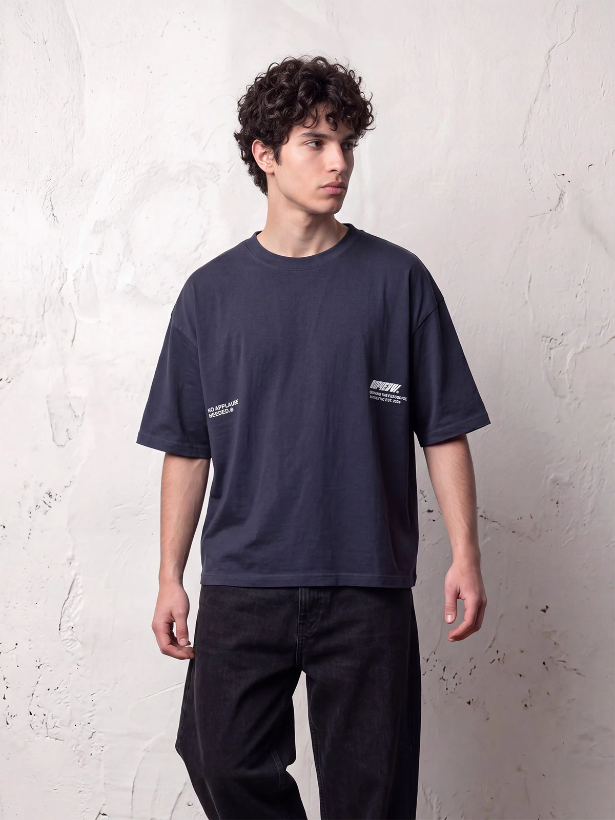 POLO MANGA CORTA ALGODÓN HOMBRE INDEX BOXY AZUL MARINO - 1