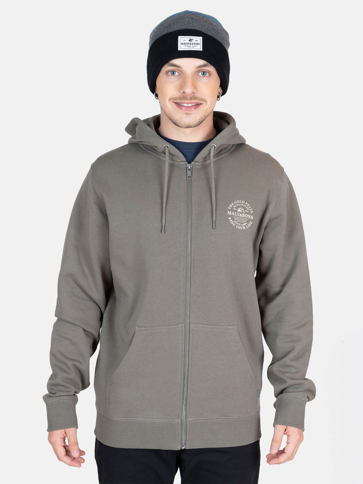 POLERA HOMBRE MAUI AND SONS FULL ZIPPER 5O566 - 1