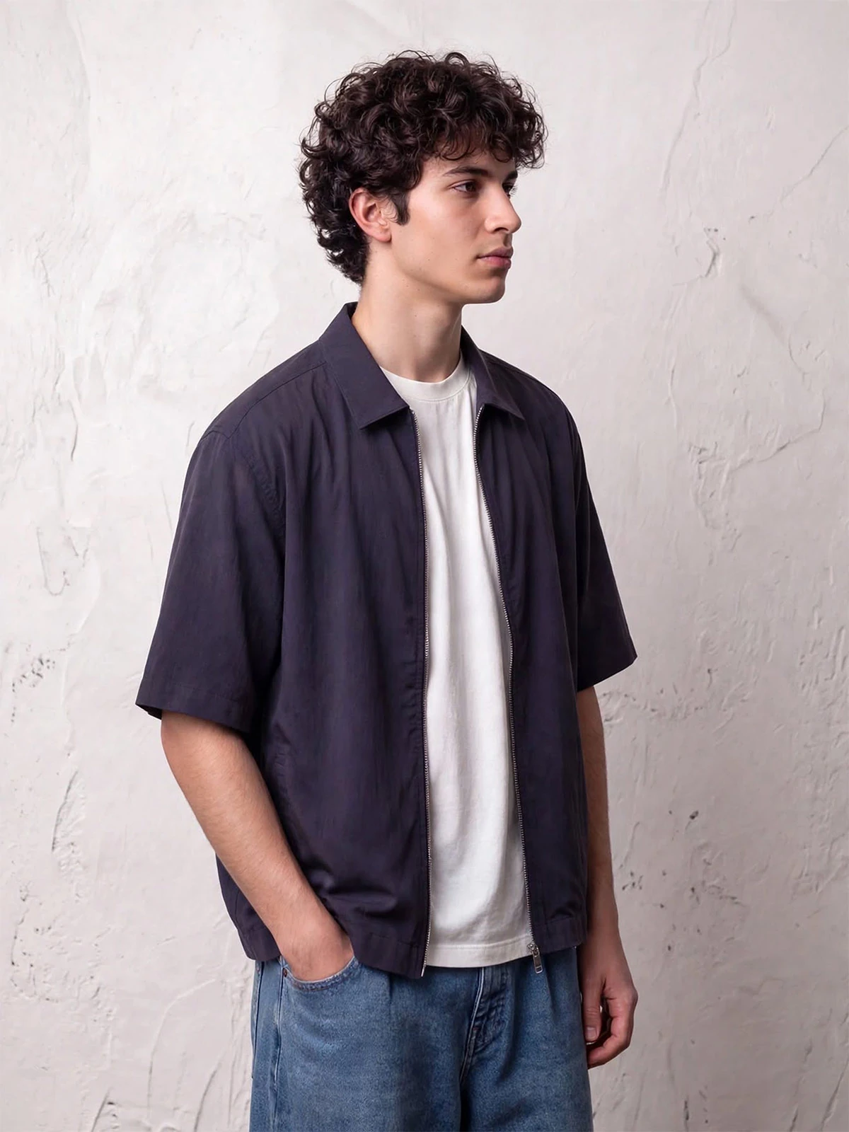 CAMISA MANGA CORTA HOMBRE INDEX RELAXED CON CIERRE - 1