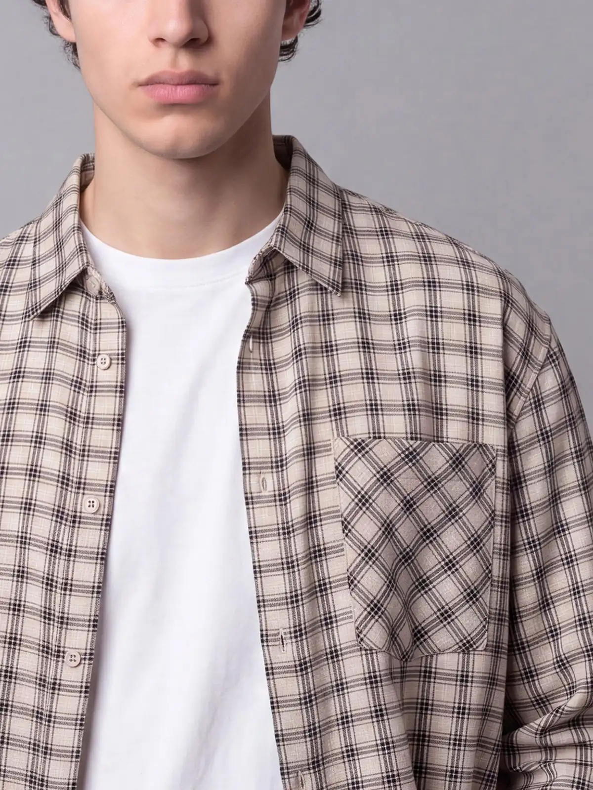 CAMISA MANGA LARGA HOMBRE INDEX BOXY CUADROS - 3