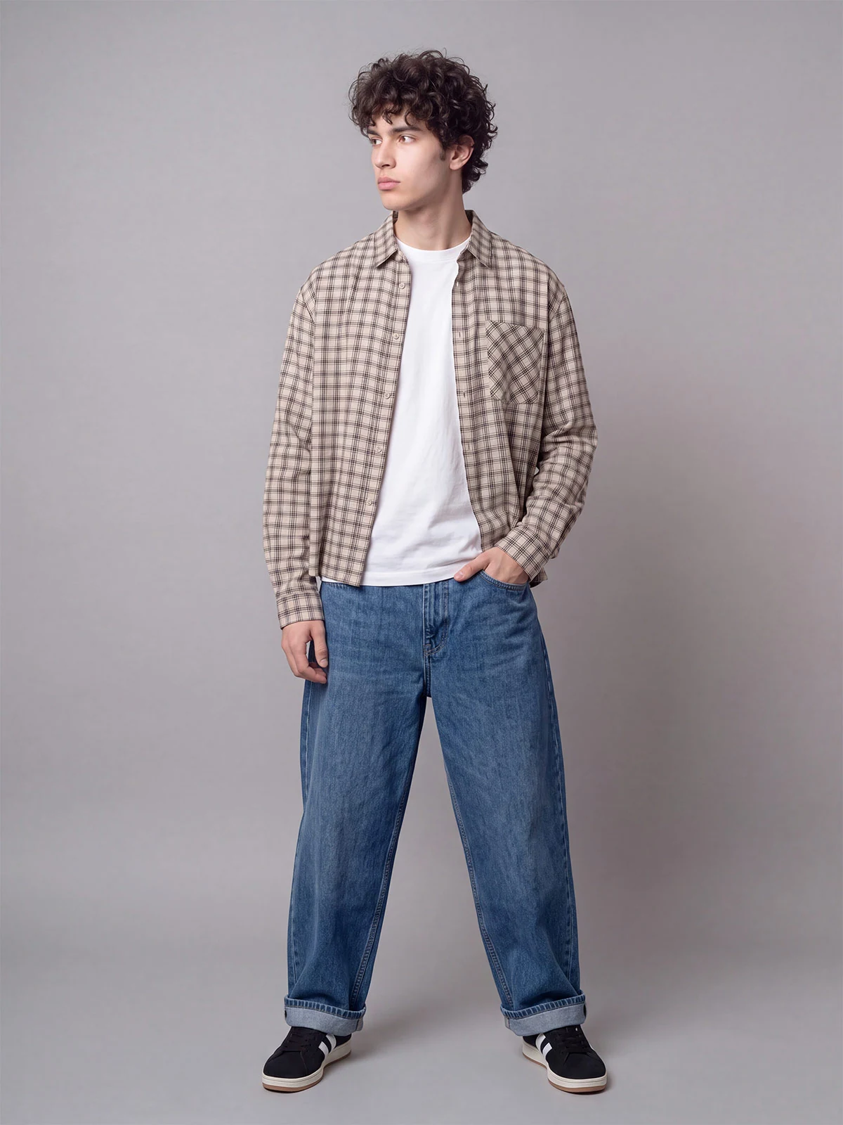 CAMISA MANGA LARGA HOMBRE INDEX BOXY CUADROS - 4