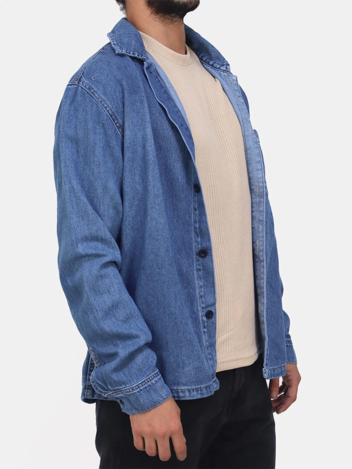 CAMISA BOXY FIT MANGA LARGA HOMBRE KAYRA MAN  - 3