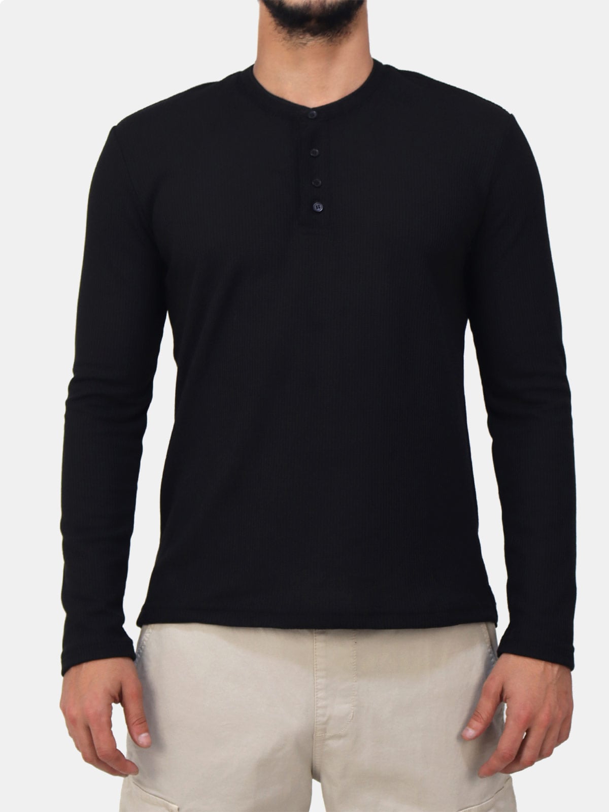 POLO MANGA LARGA HOMBRE KAYRA MAN COLOR ENTERO - 1