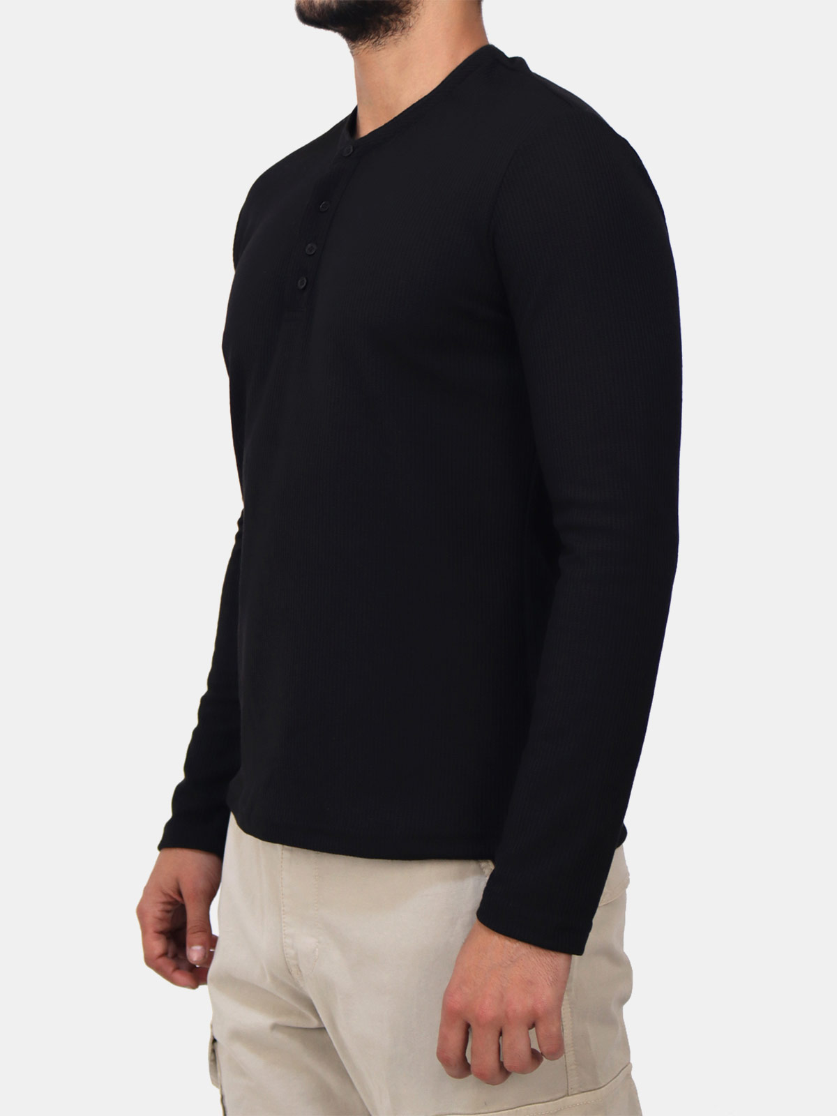 POLO MANGA LARGA HOMBRE KAYRA MAN COLOR ENTERO - 3