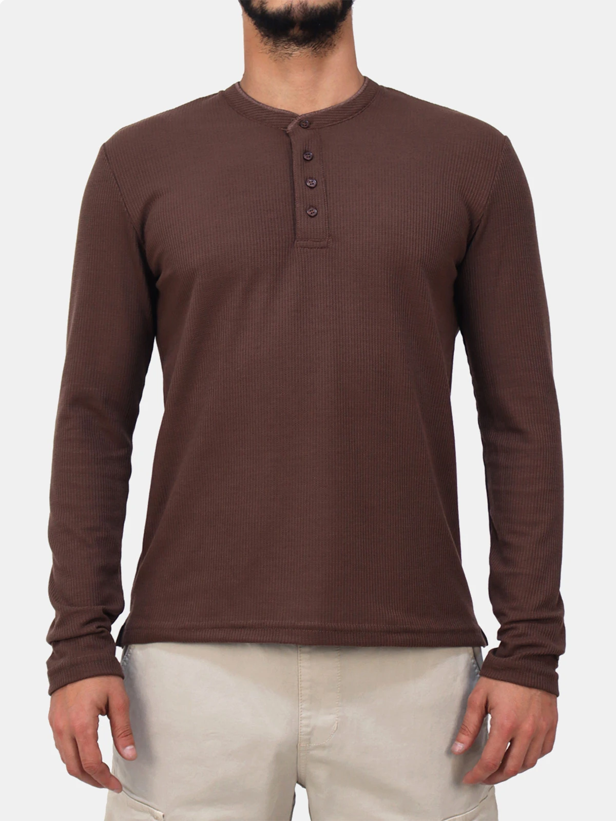 POLO MANGA LARGA HOMBRE KAYRA MAN COLOR ENTERO - 1