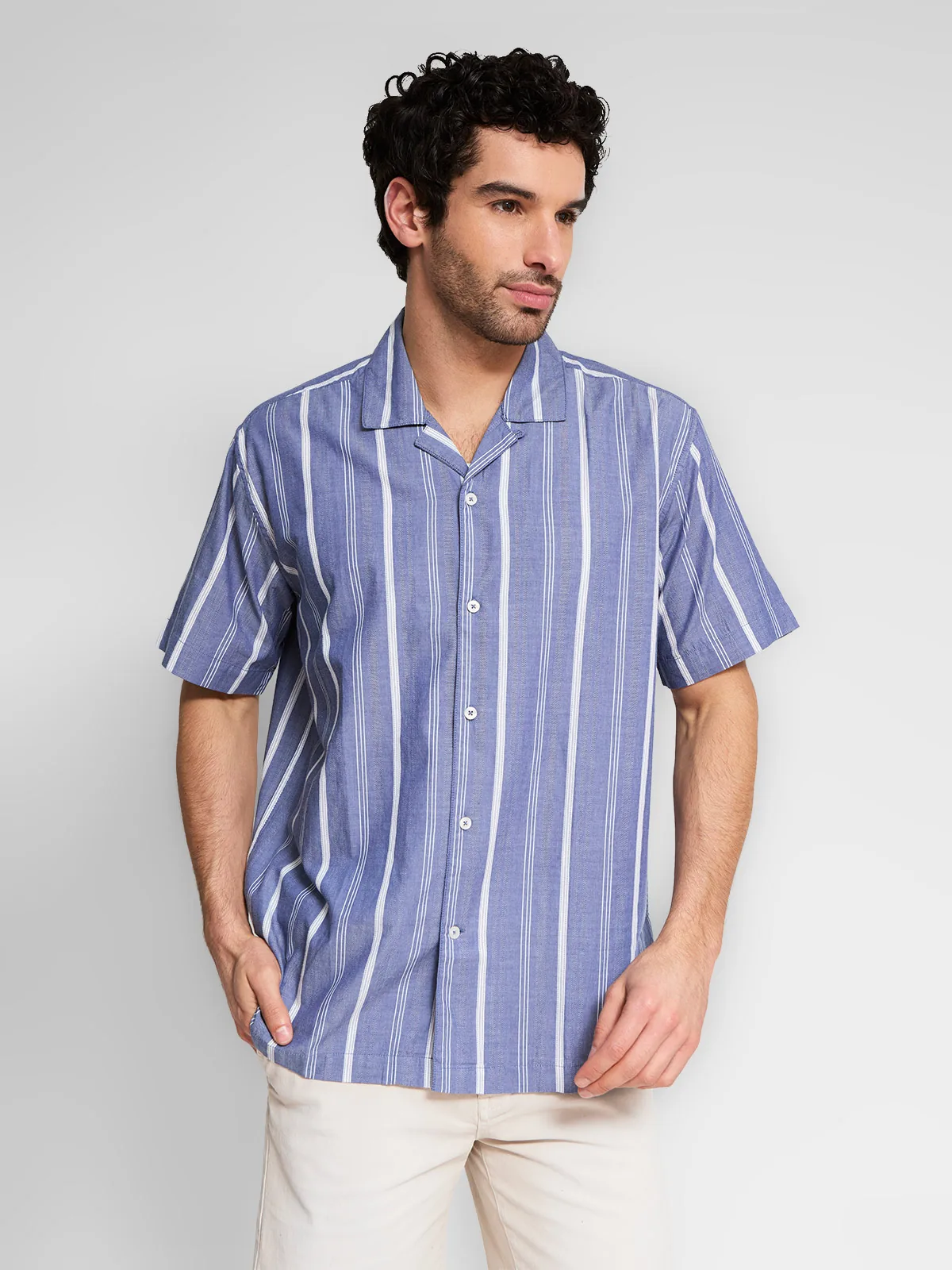 CAMISA MANGA CORTA ALGODÓN HOMBRE PEPE JEANS AZUL - 1