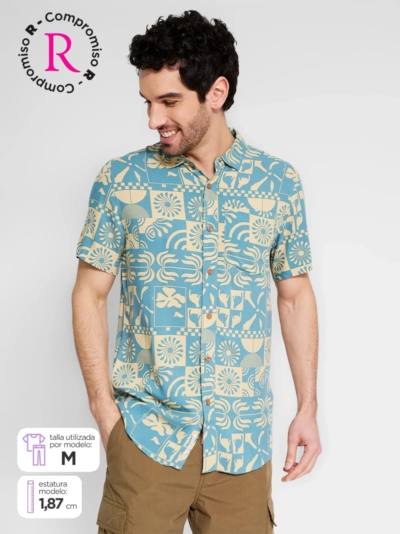 CAMISA MANGA CORTA HOMBRE CLOUDBREAK AZUL - 1