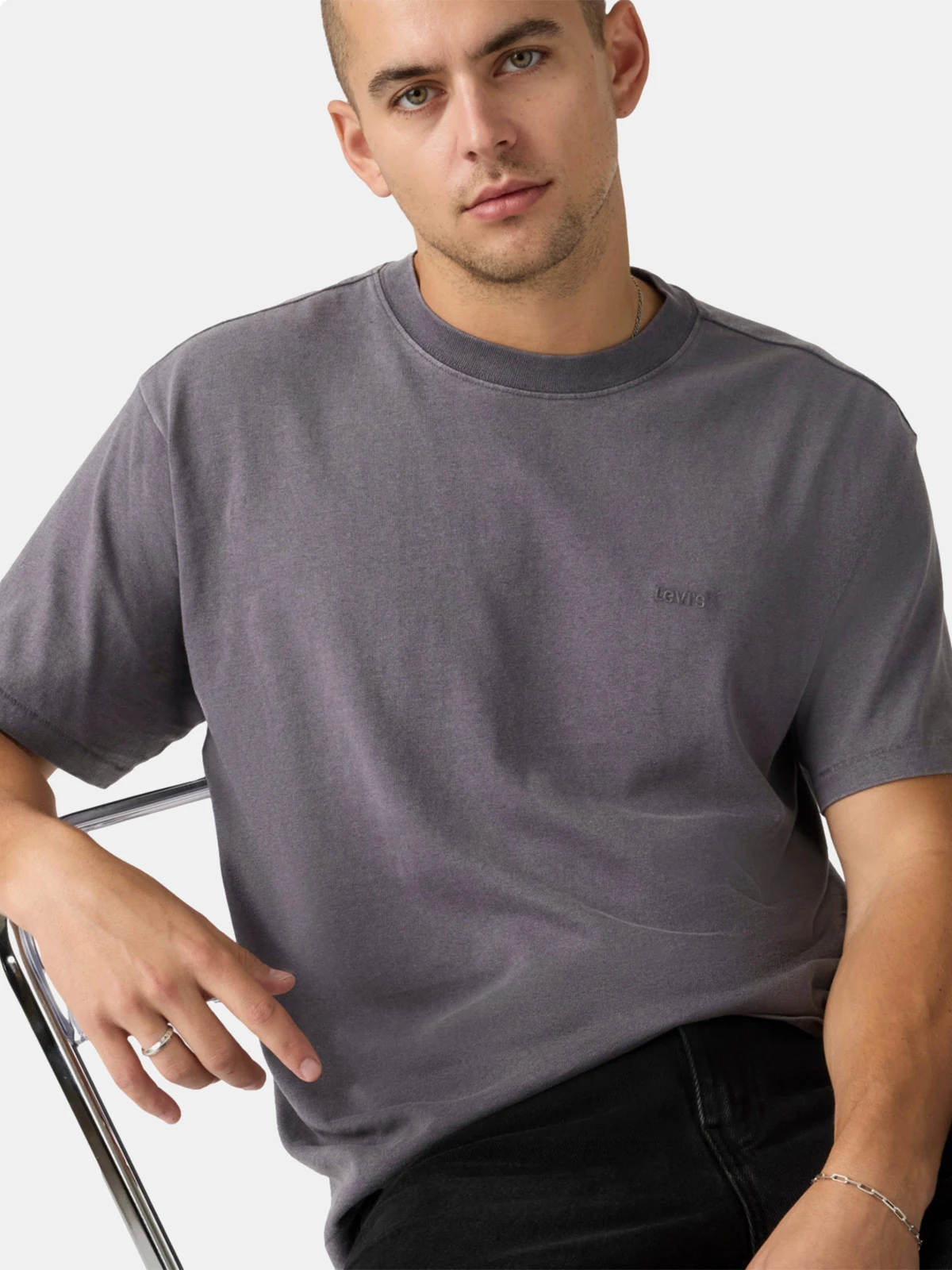 POLO MANGA CORTA HOMBRE LEVI'S RED TAB VINTAGE TEE GRUNGE WASH SMOKED PEARL - 3
