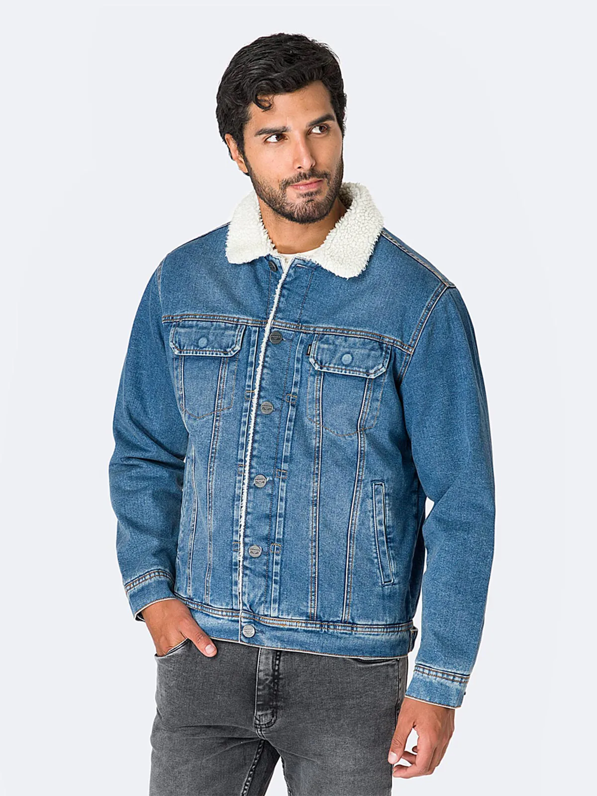 CASACA HOMBRE PIONIER DENIM CON FORRO - 1