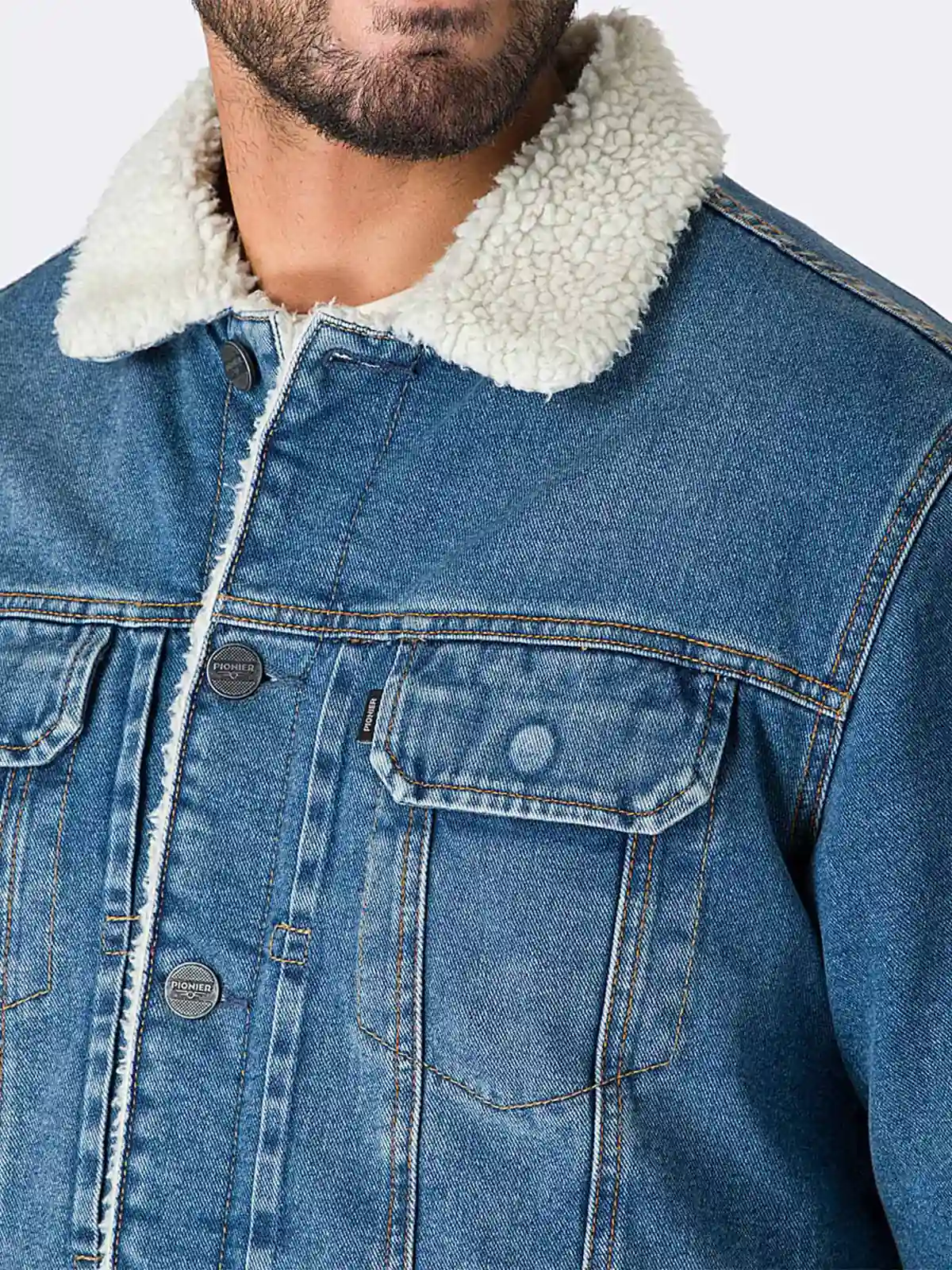 CASACA HOMBRE PIONIER DENIM CON FORRO - 3