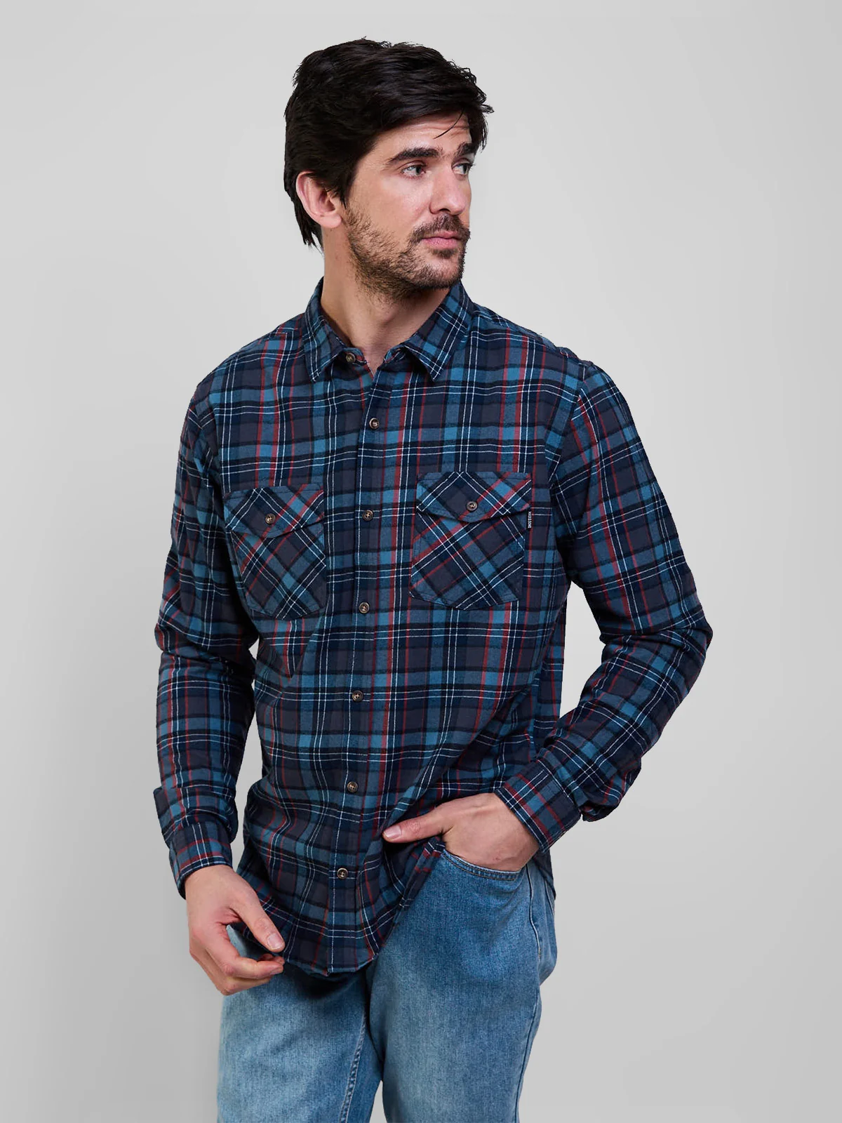 CAMISA MANGA LARGA HOMBRE MAUI AND SONS ESCOCES 5C854 - 1