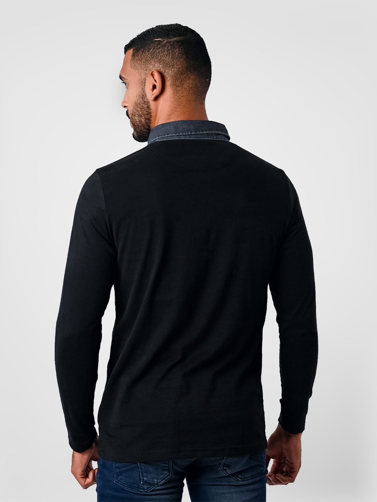 POLO MANGA LARGA BOXY FIT HOMBRE BLACKOUT DANIELS - 2