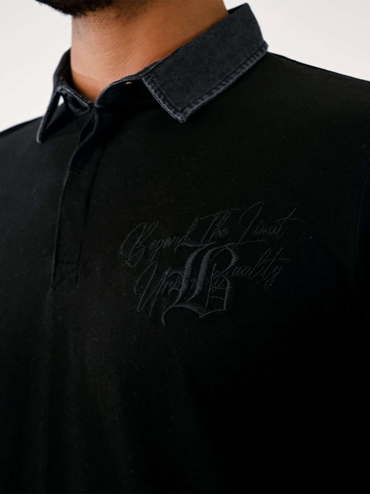 POLO MANGA LARGA BOXY FIT HOMBRE BLACKOUT DANIELS - 3