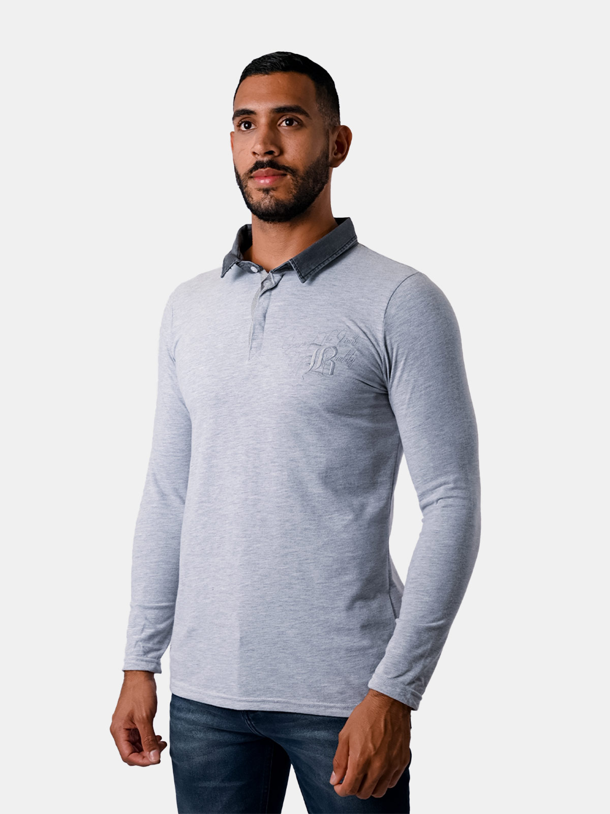 POLO MANGA LARGA BOXY FIT HOMBRE BLACKOUT DANIELS - 1