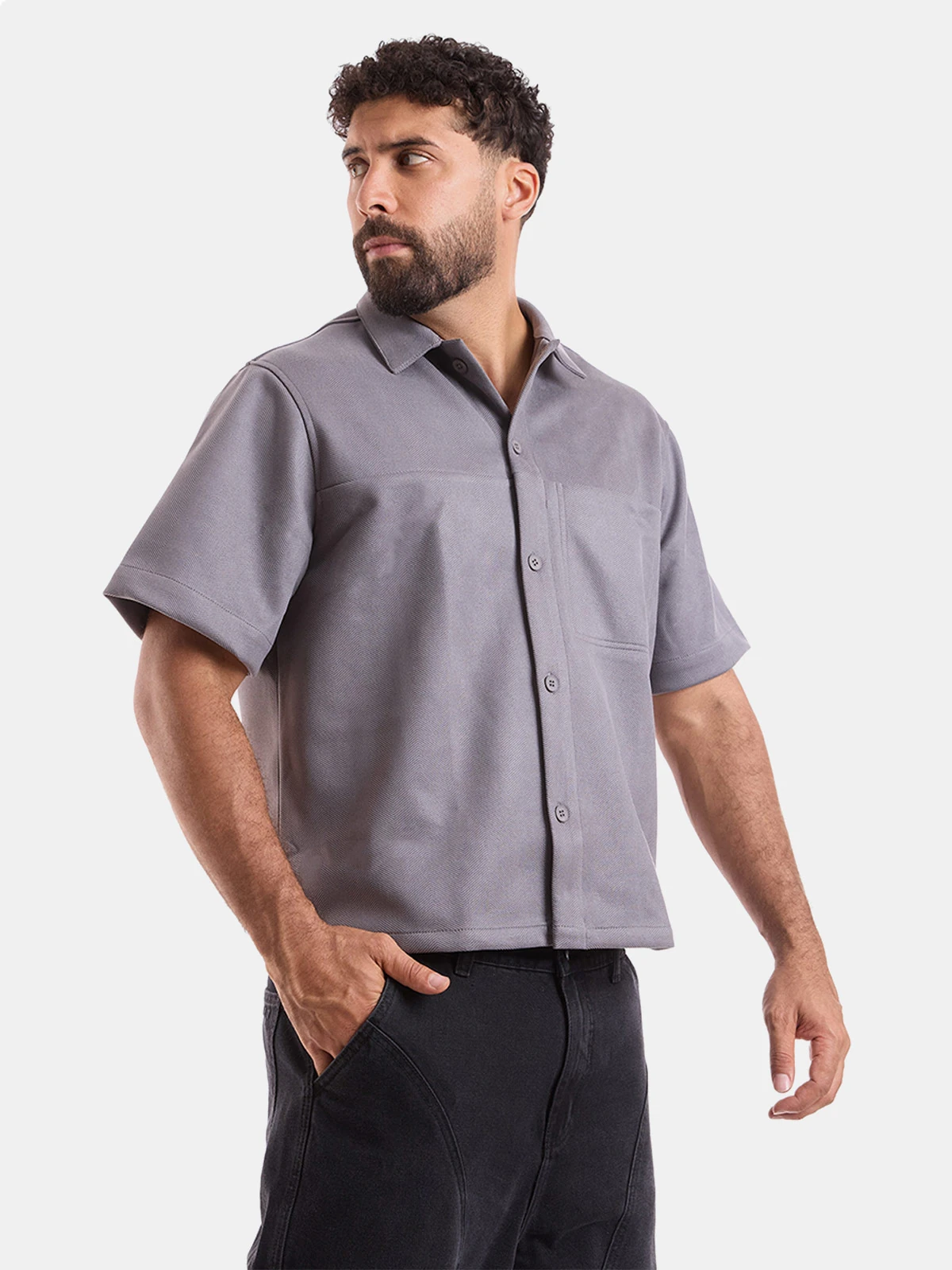 CAMISA MANGA CORTA BOXY FIT HOMBRE METAL JEANS JHONS - 1