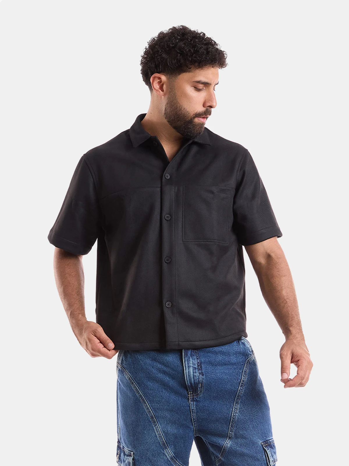 CAMISA MANGA CORTA BOXY FIT HOMBRE METAL JEANS JHONS - 1