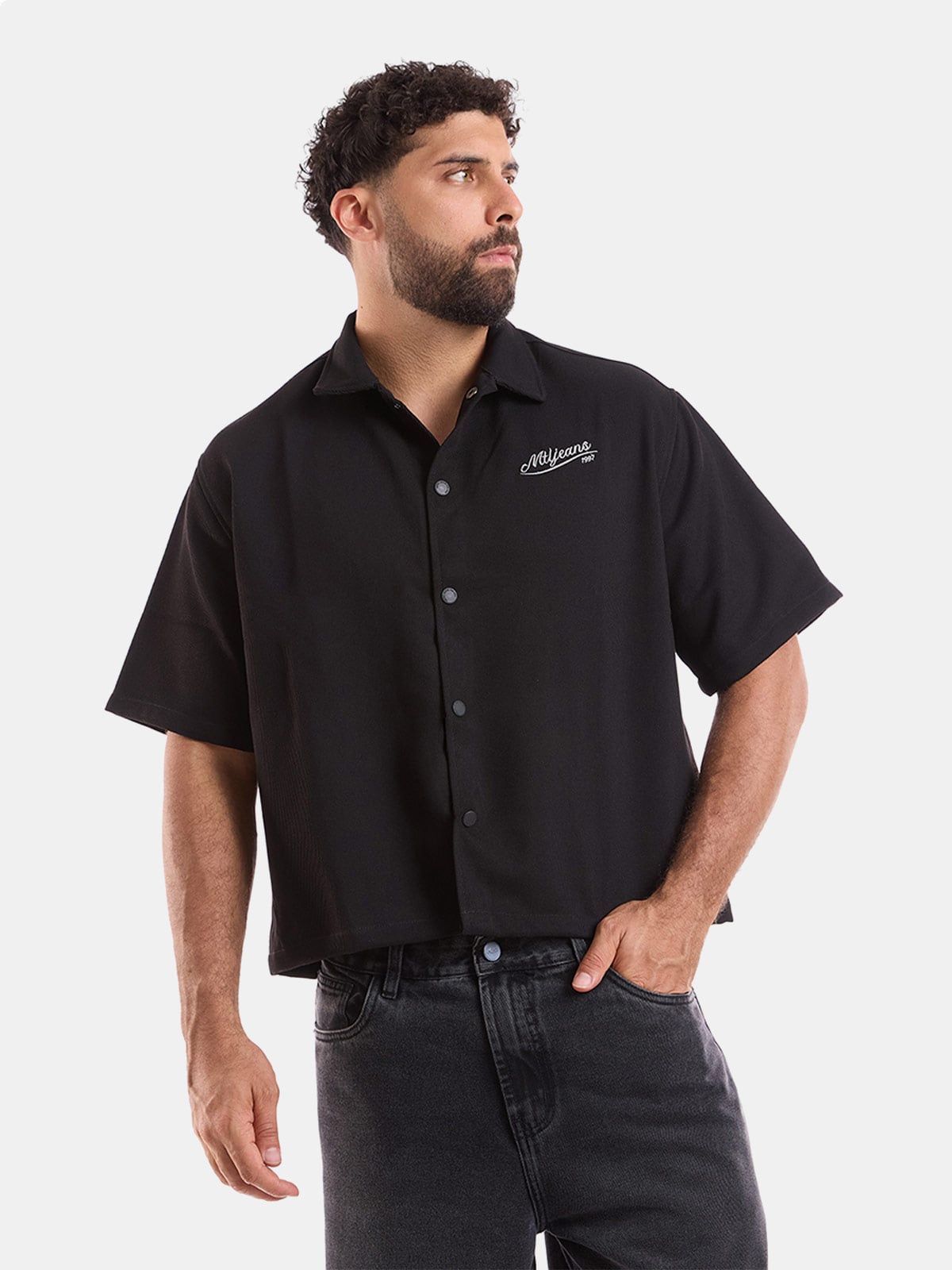 CAMISA MANGA CORTA BOXY FIT HOMBRE METAL JEANS JACKS JACK - 1