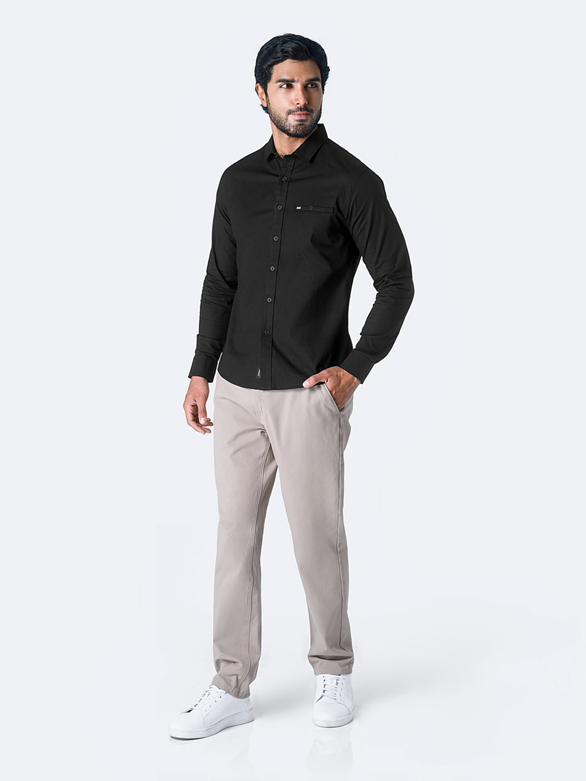 CAMISA SLIM FIT MANGA LARGA HOMBRE PIONIER POPELINA STRETCH  - 4