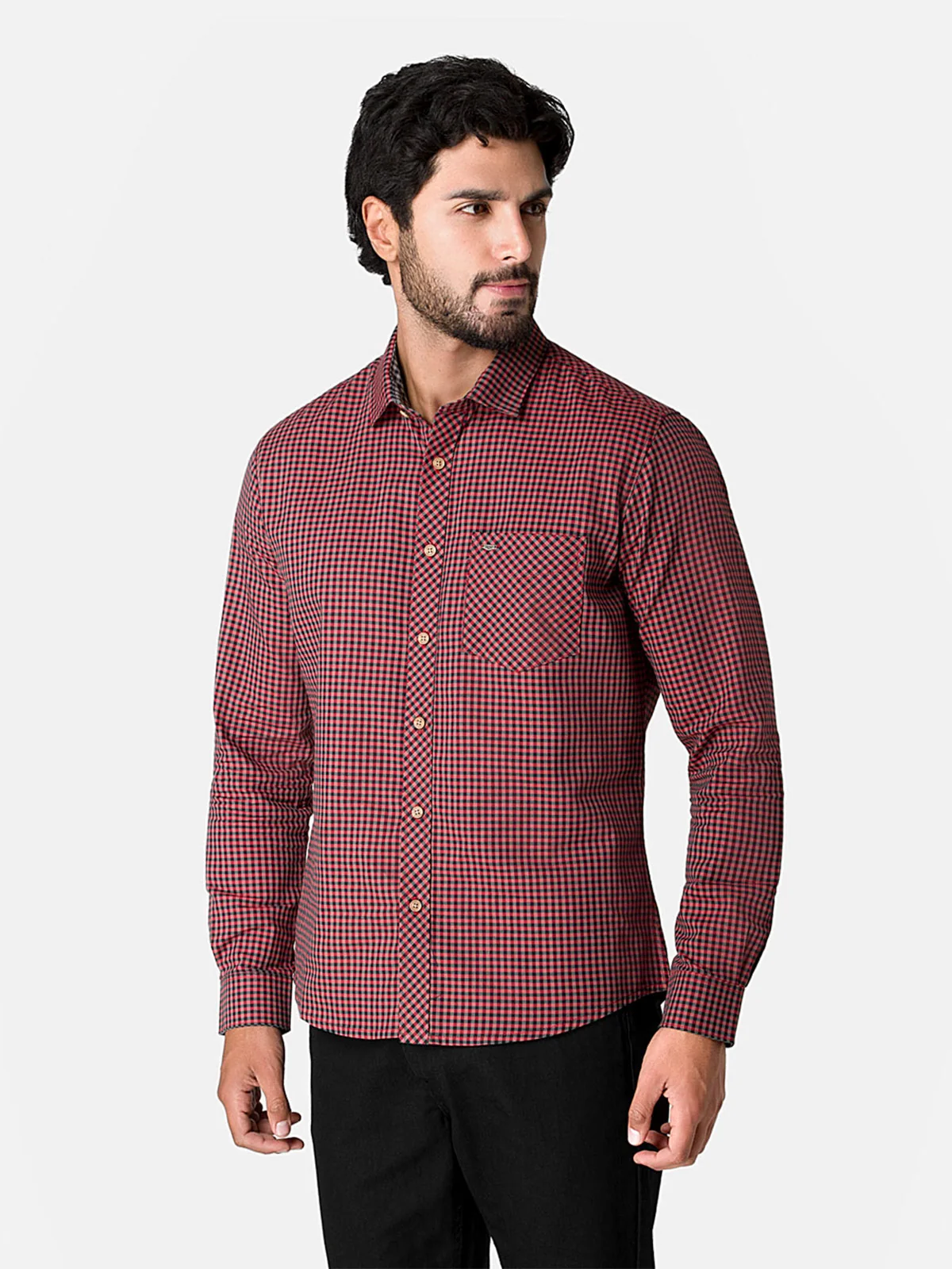 CAMISA REGULAR FIT MANGA LARGA HOMBRE PIONIER CUADROS - 1