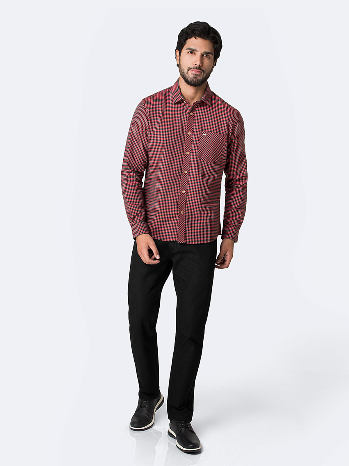 CAMISA REGULAR FIT MANGA LARGA HOMBRE PIONIER CUADROS - 5