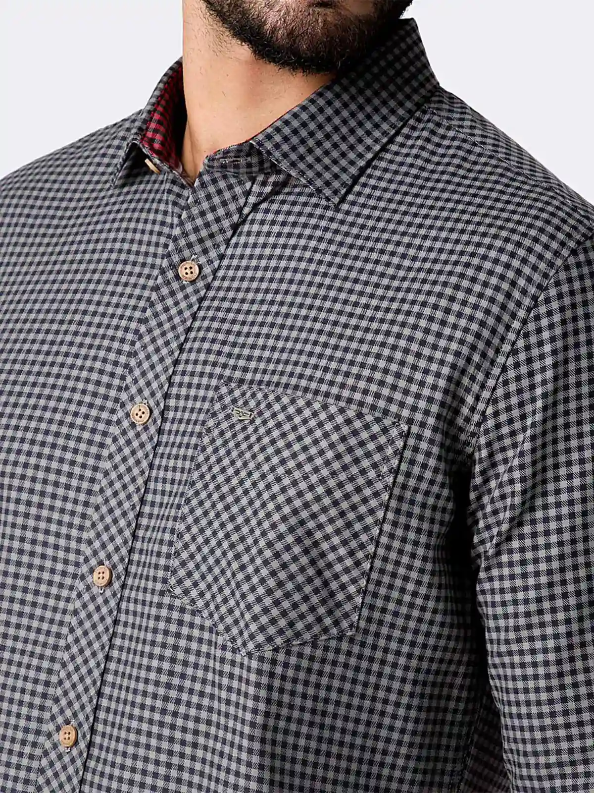 CAMISA REGULAR FIT MANGA LARGA HOMBRE PIONIER CUADROS - 4