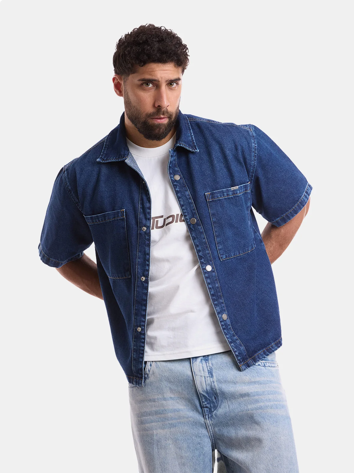 CAMISA MANGA CORTA BOXY FIT HOMBRE METAL JEANS RIVER - 2