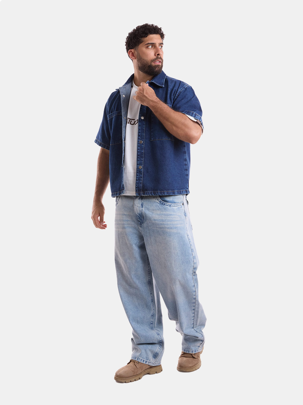CAMISA MANGA CORTA BOXY FIT HOMBRE METAL JEANS RIVER - 4
