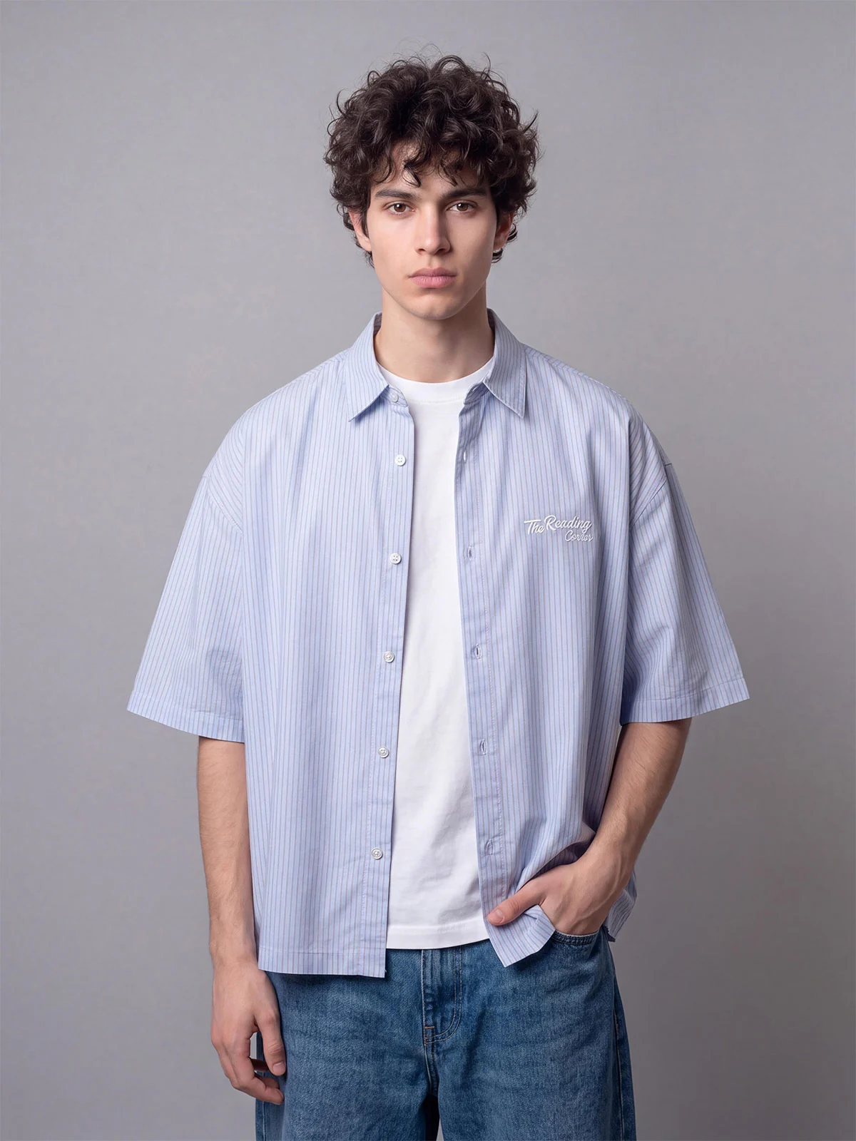 CAMISA MANGA CORTA ALGODÓN HOMBRE INDEX RELAXED RAYAS - 1