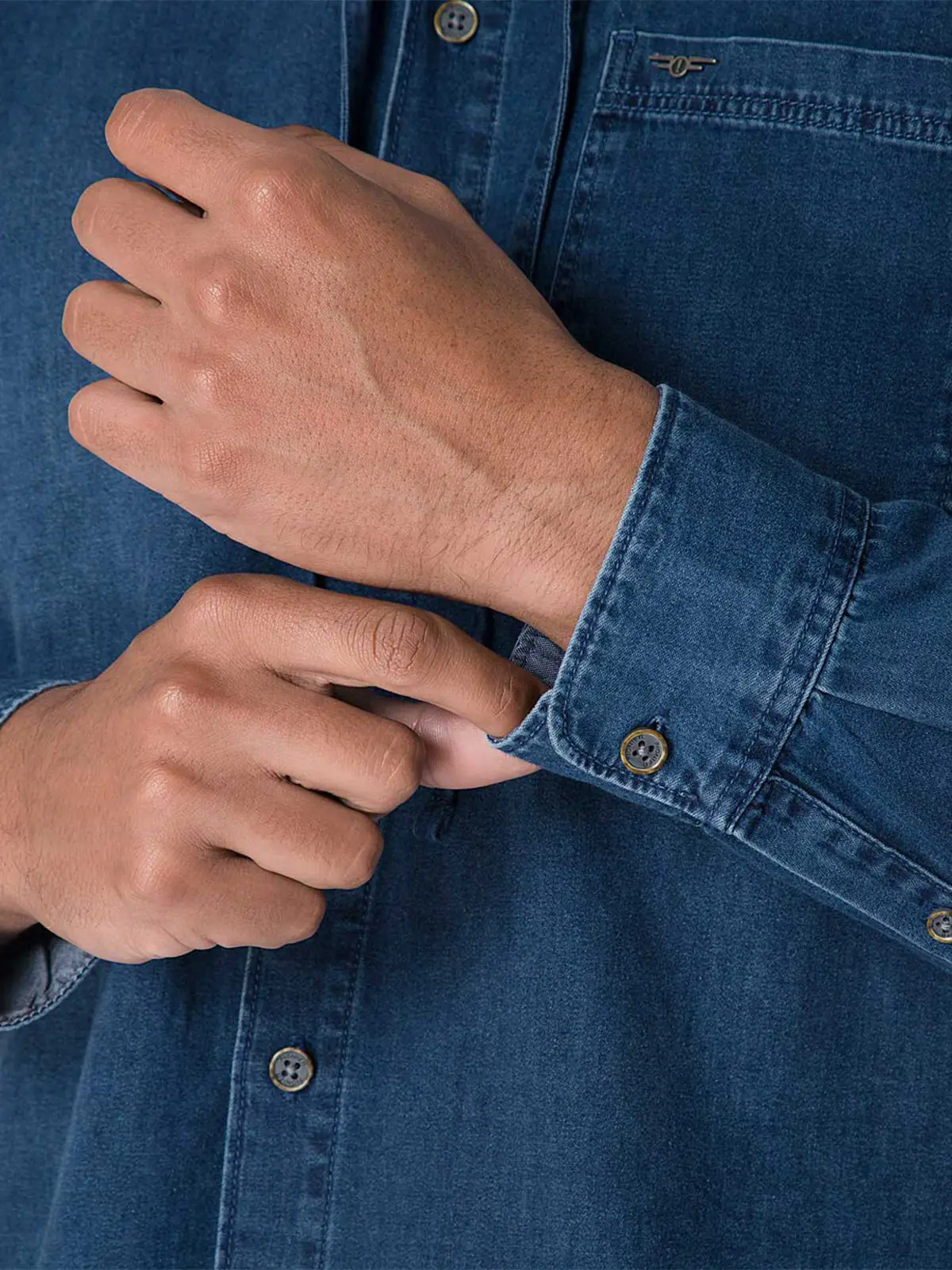 CAMISA MANGA LARGA HOMBRE PIONIER DENIM KRAATOS - 5