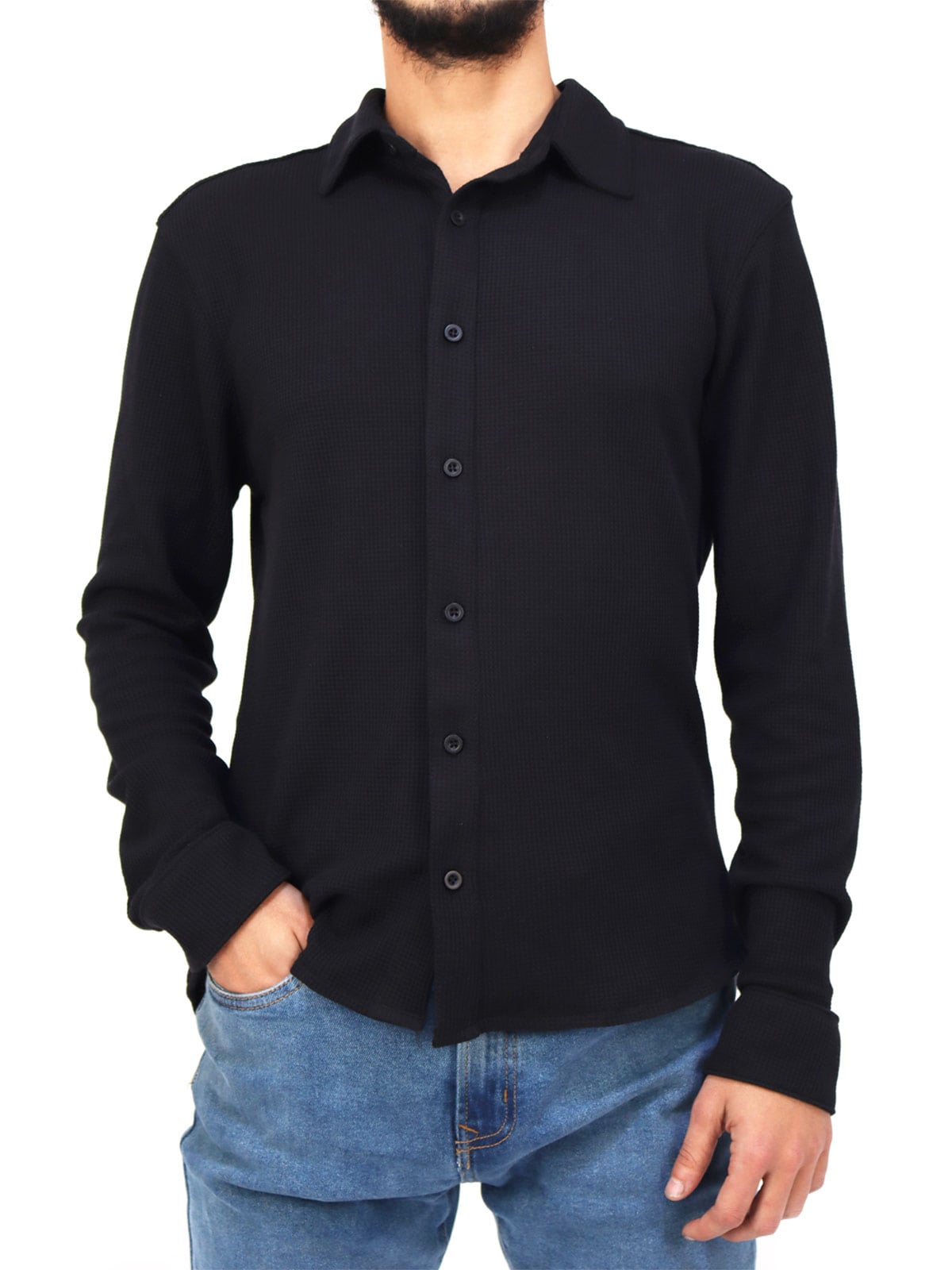 CAMISA MANGA LARGA HOMBRE KAYRA MAN WAFLE - 1