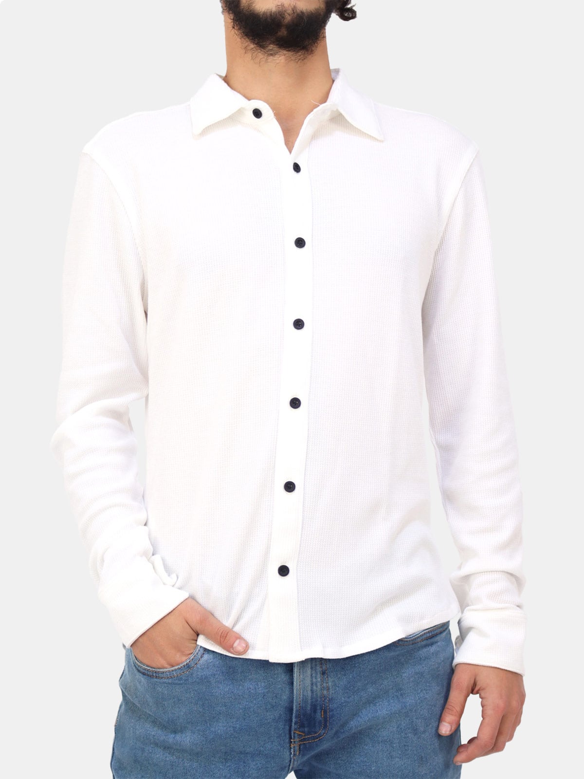 CAMISA MANGA LARGA HOMBRE KAYRA MAN WAFLE - 1